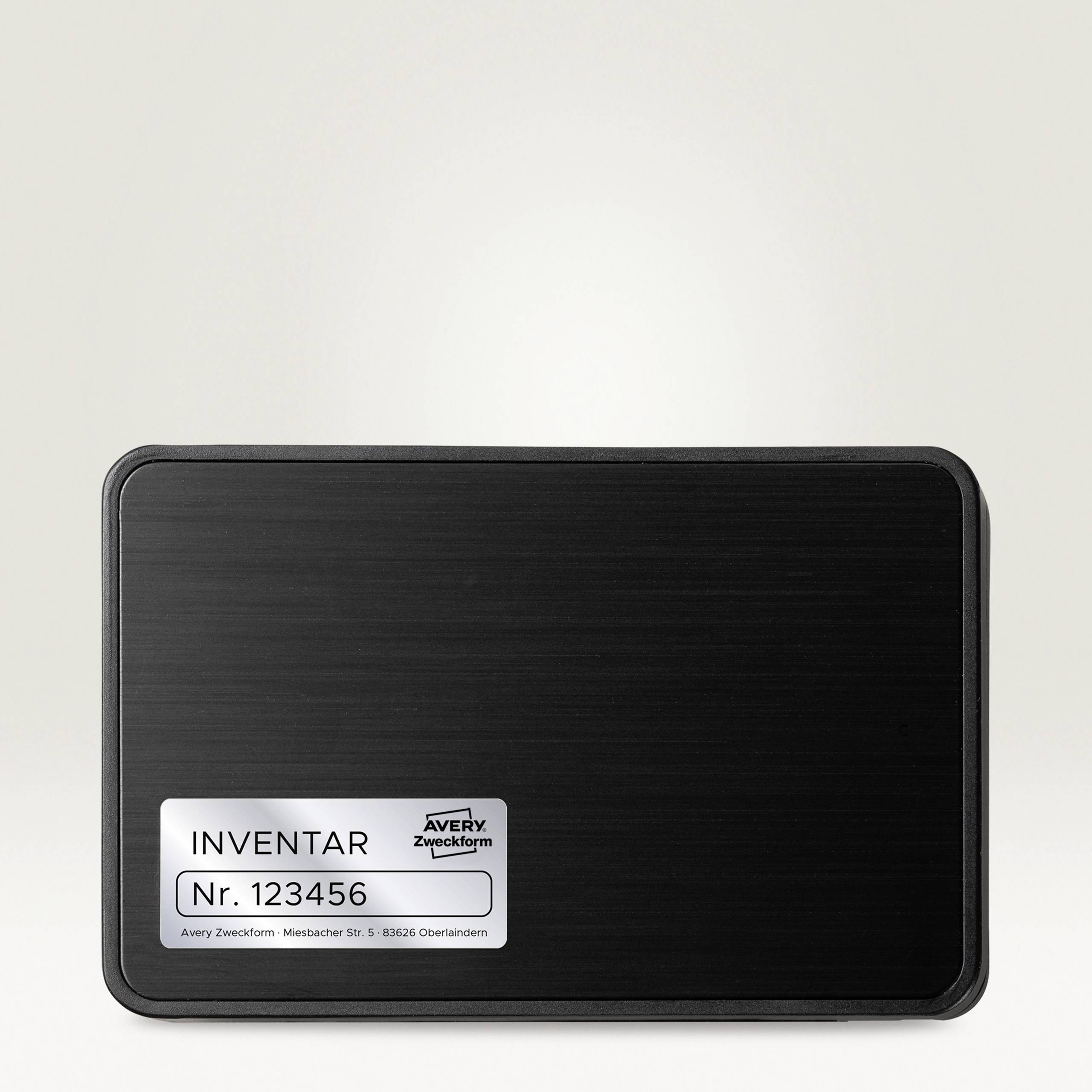 Avery-Zweckform L6011-8 Typenschild-Etiketten 63.5 x 29.6mm Polyester-Folie Silber 216 St. Permanent haftend Laserdrucker