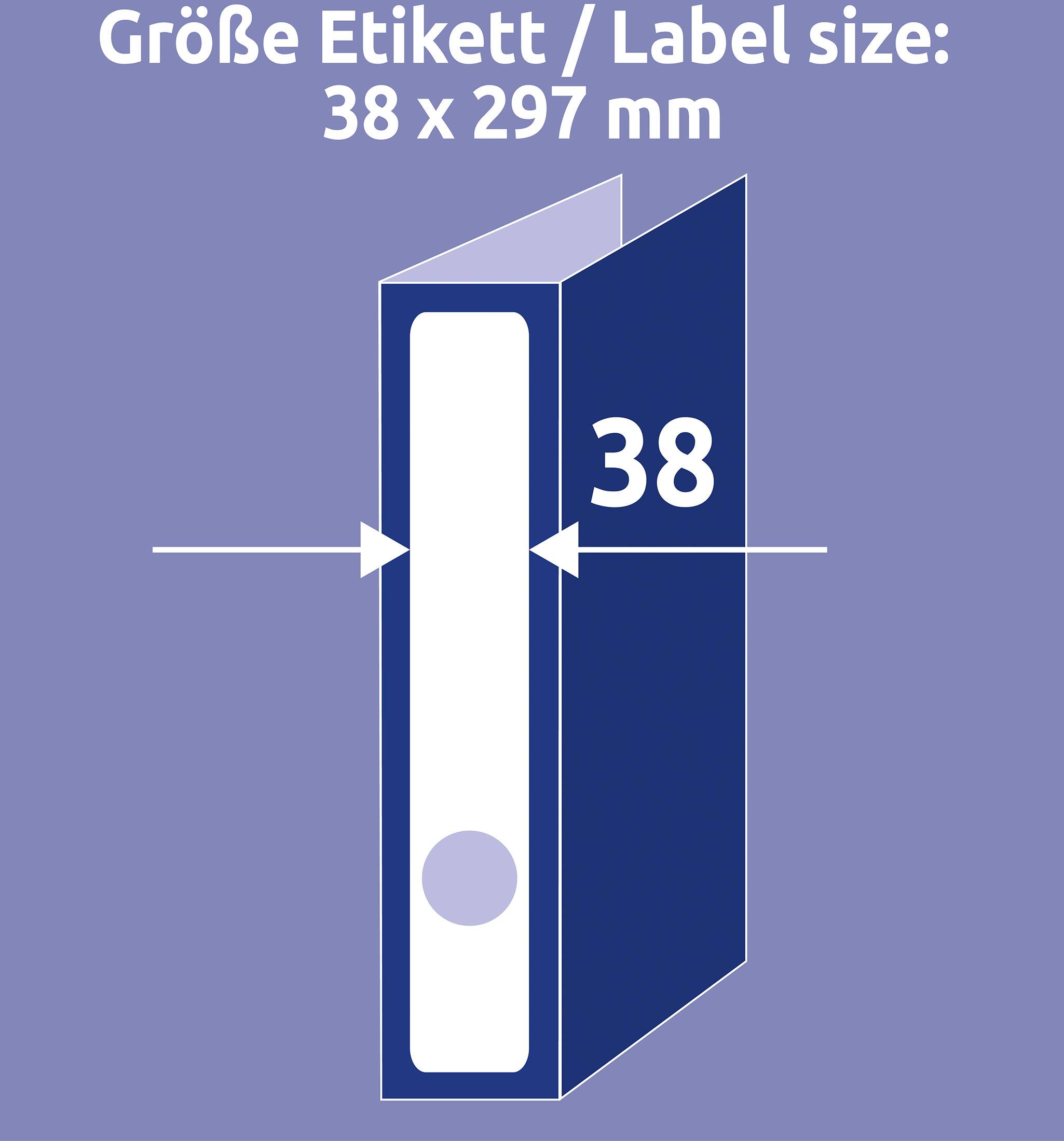 Avery-Zweckform Ordner-Etiketten L4758-10 38 x 297mm Papier Weiß Permanent haftend 50St.