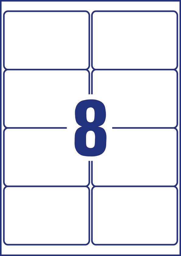 'Acht' ist in der Mitte des Bildes auf weißem Hintergrund mit einem blauen Rand und unterteilten Feldern.