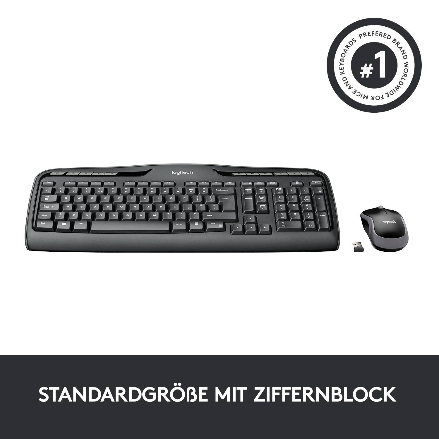 Logitech MK330 Funk Tastatur, Maus-Set Deutsch, QWERTZ Schwarz