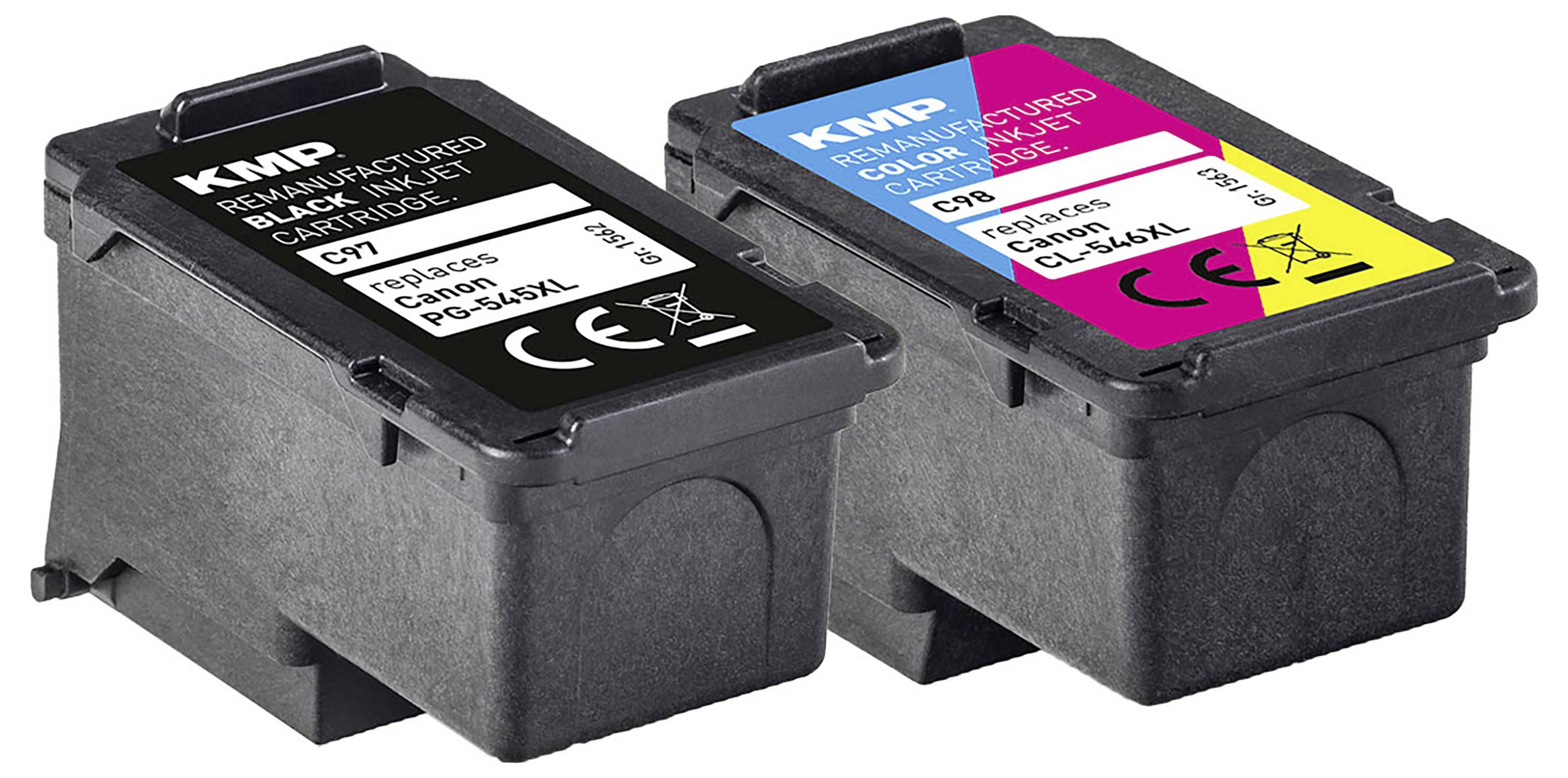 KMP Druckerpatrone ersetzt Canon PG-545XL, CL-546XL Kompatibel Kombi-Pack Schwarz, Cyan, Magenta, Gelb C97V 1562,4005