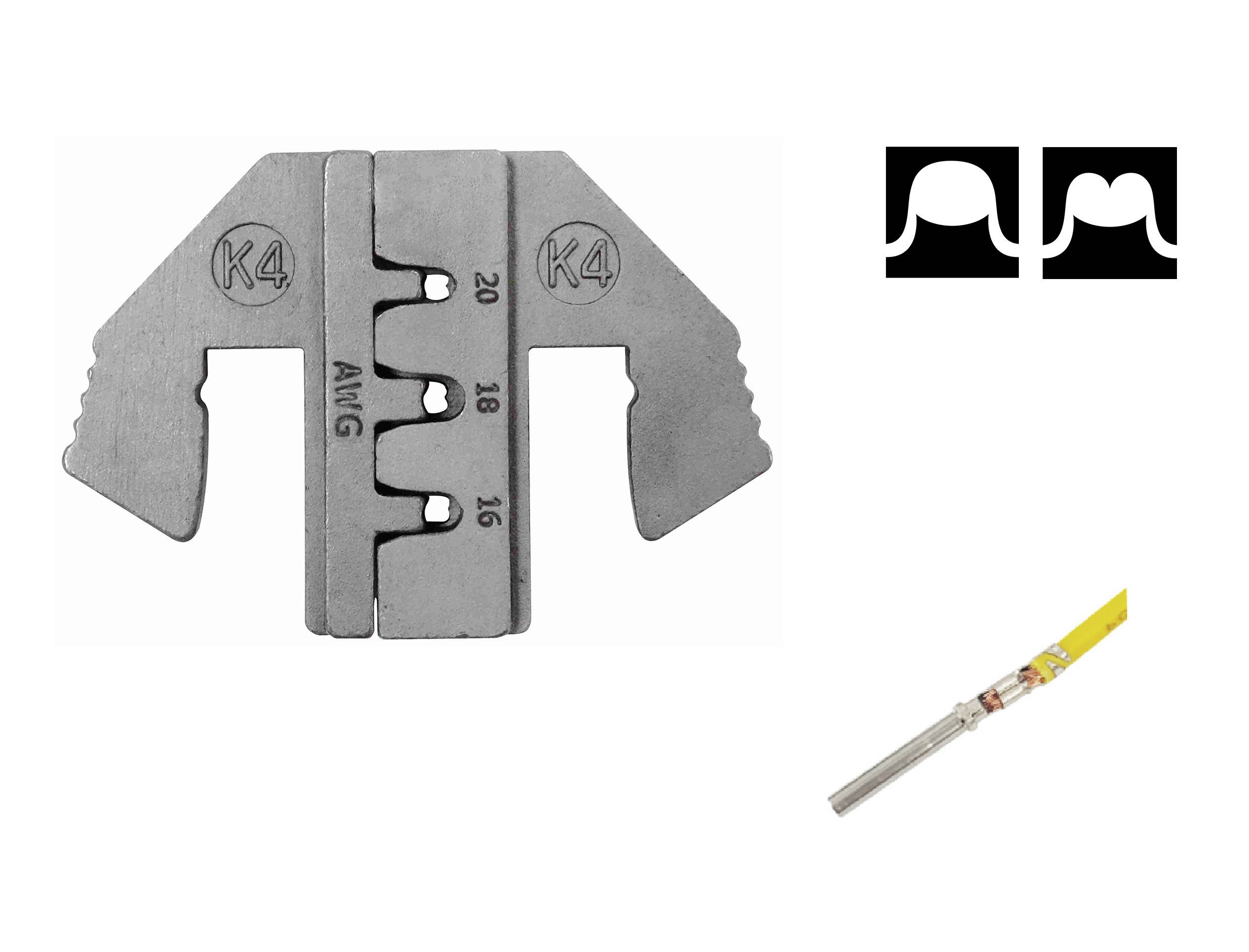 TOOLCRAFT PLE-0K4 Crimp-Einsätze Geeignet für Stecker: DEUTSCH Quetschbereich AWG: 16 bis 20 awg Passend für Marke (Zangen)