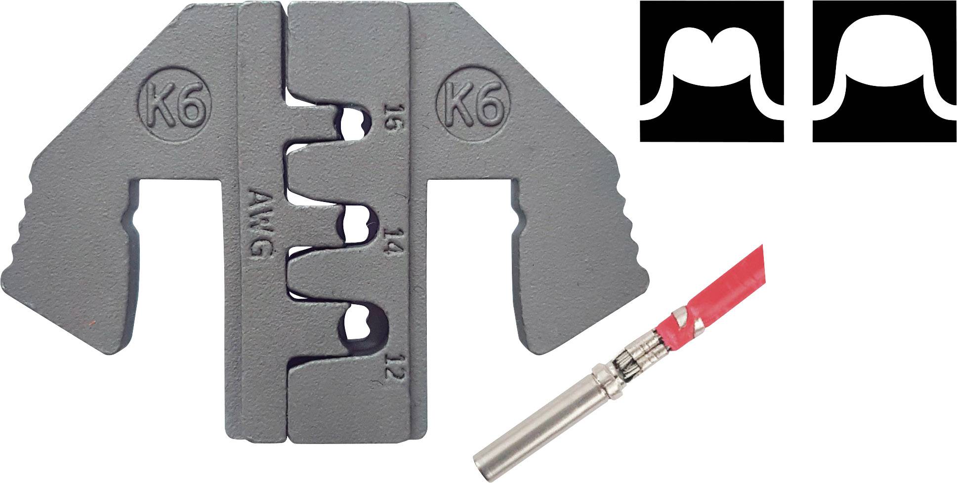 TOOLCRAFT PLE-0K6 Crimp-Einsätze Geeignet für Stecker: DEUTSCH Quetschbereich AWG: 12 bis 16 awg Passend für Marke (Zangen)