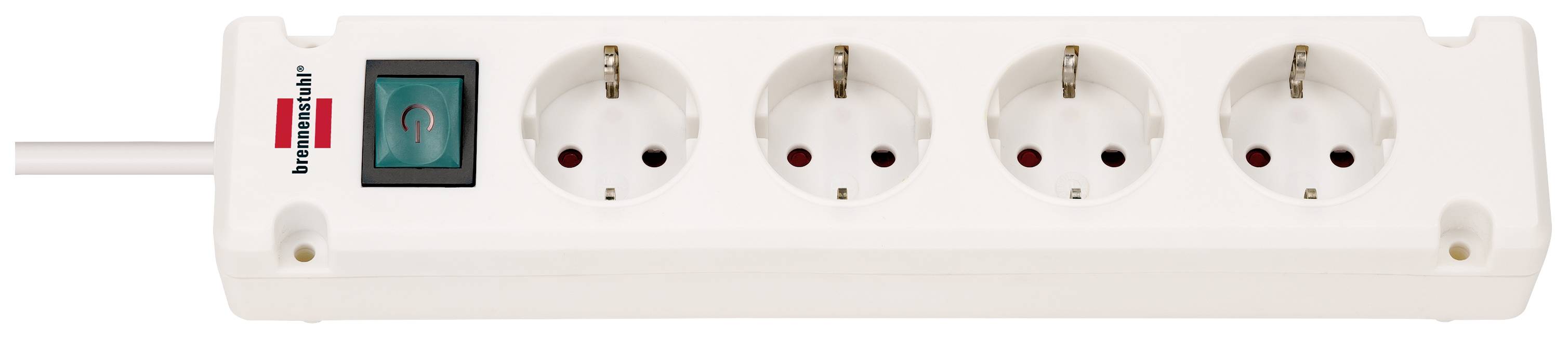 Brennenstuhl 1150650124 Steckdosenleiste mit Schalter Weiß Schutzkontakt 1 St.