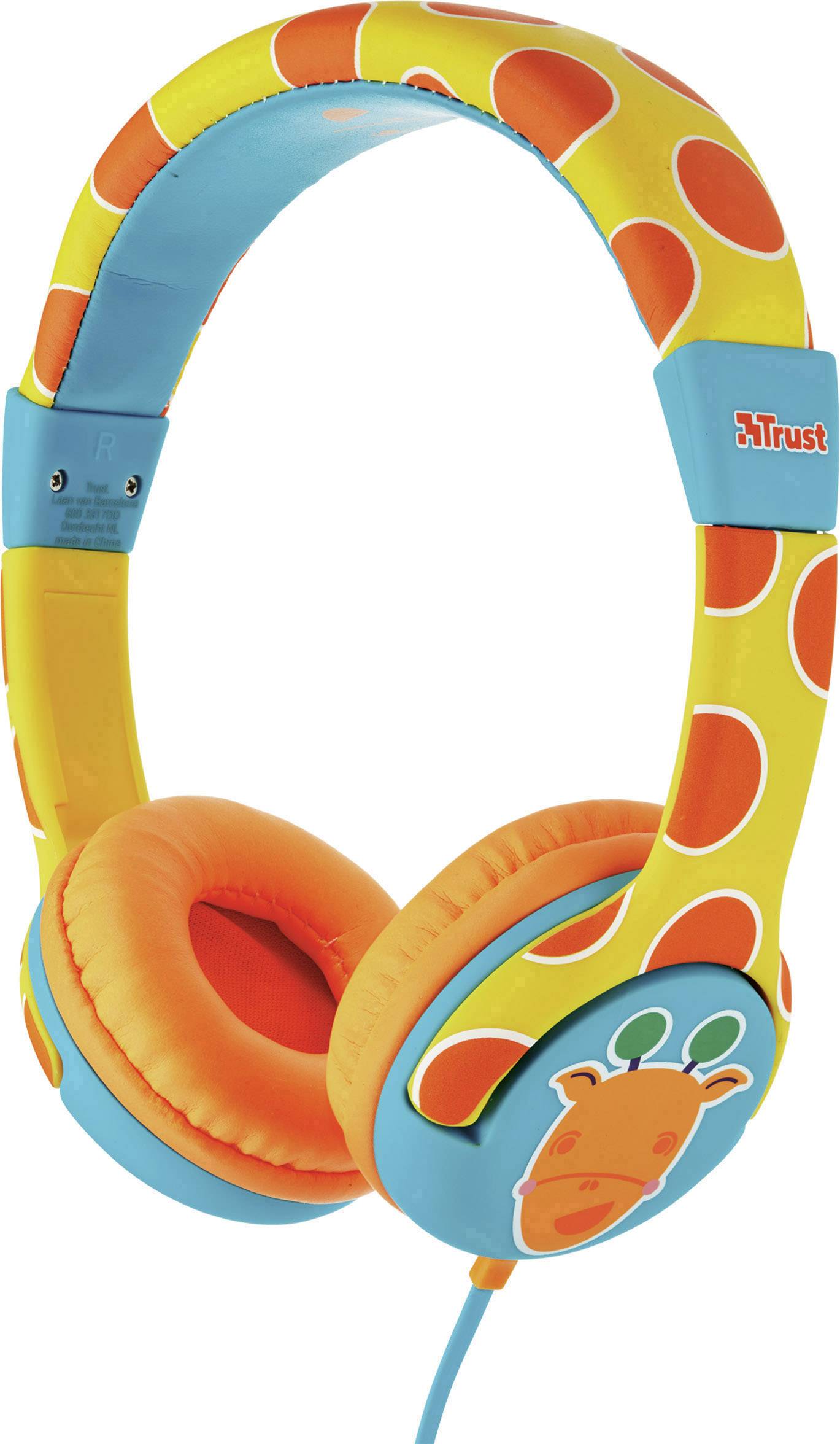 Trust Spila Giraffe On Ear Kopfhörer kabelgebunden Gelb Lautstärkebegrenzung, Lautstärkeregelung Kinder