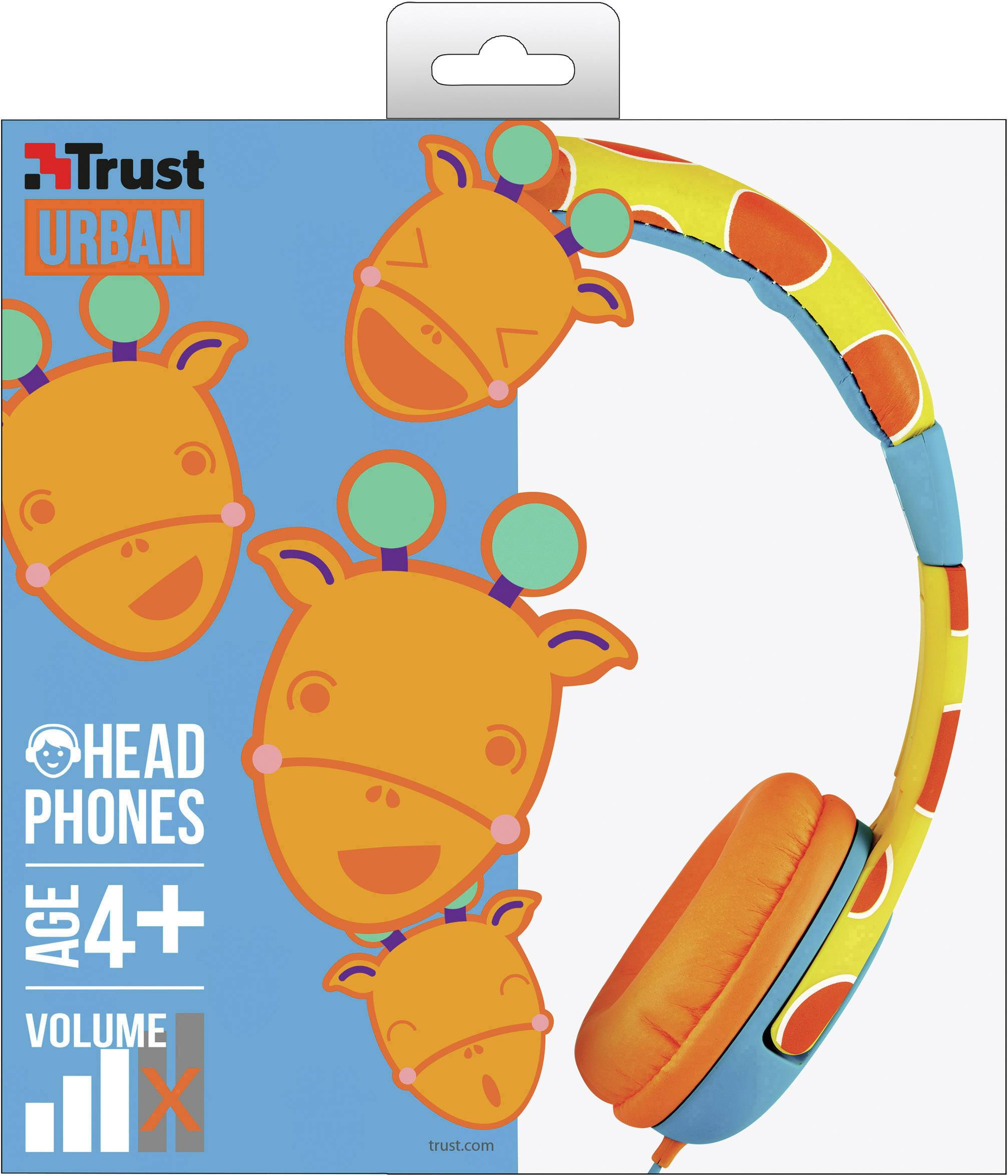 Trust Spila Giraffe On Ear Kopfhörer kabelgebunden Gelb Lautstärkebegrenzung, Lautstärkeregelung Kinder