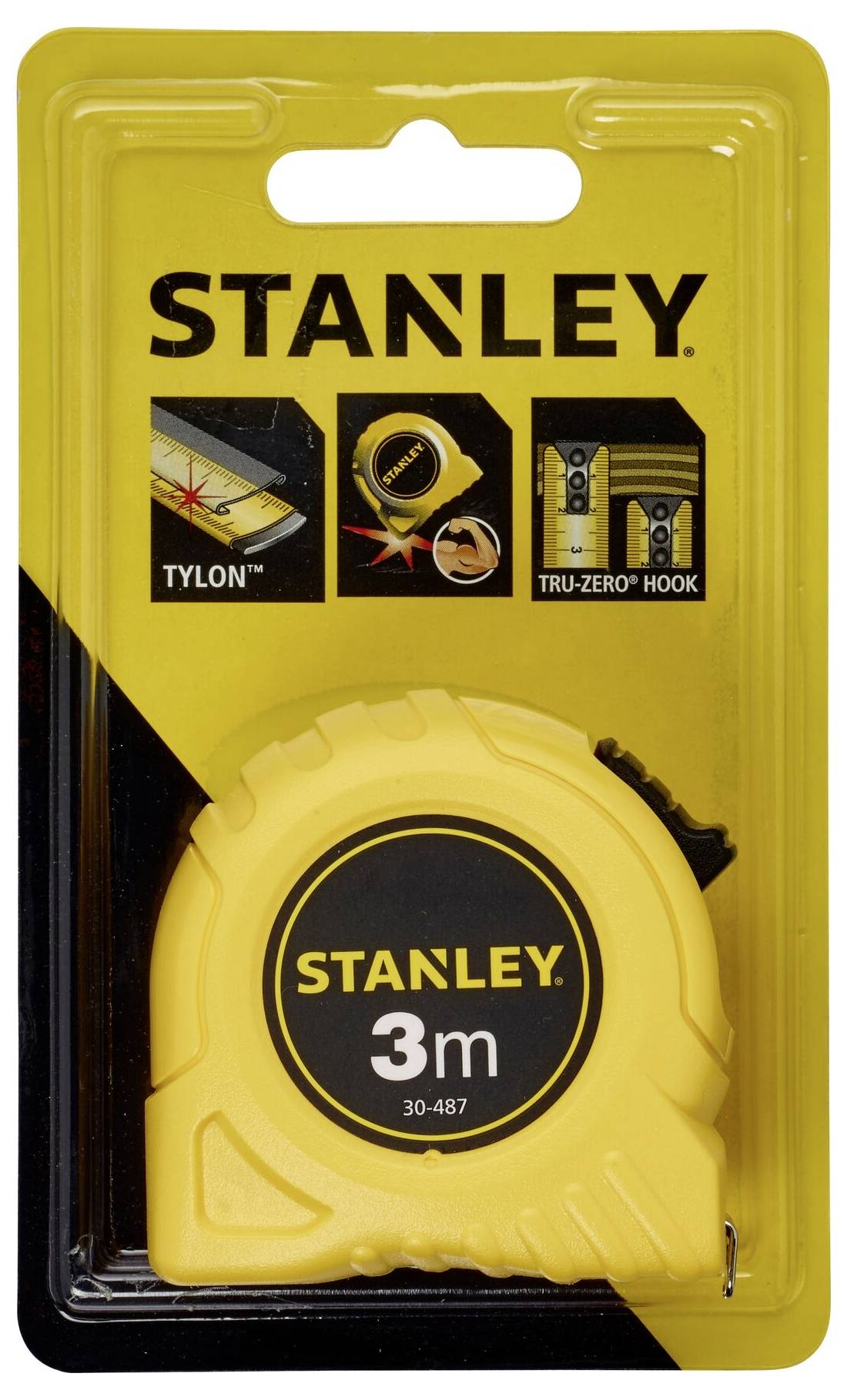 Taschenrollbandmaß L.3m B.12,7mm mm/cm EG II Ku.Gürtelclip STANLEY