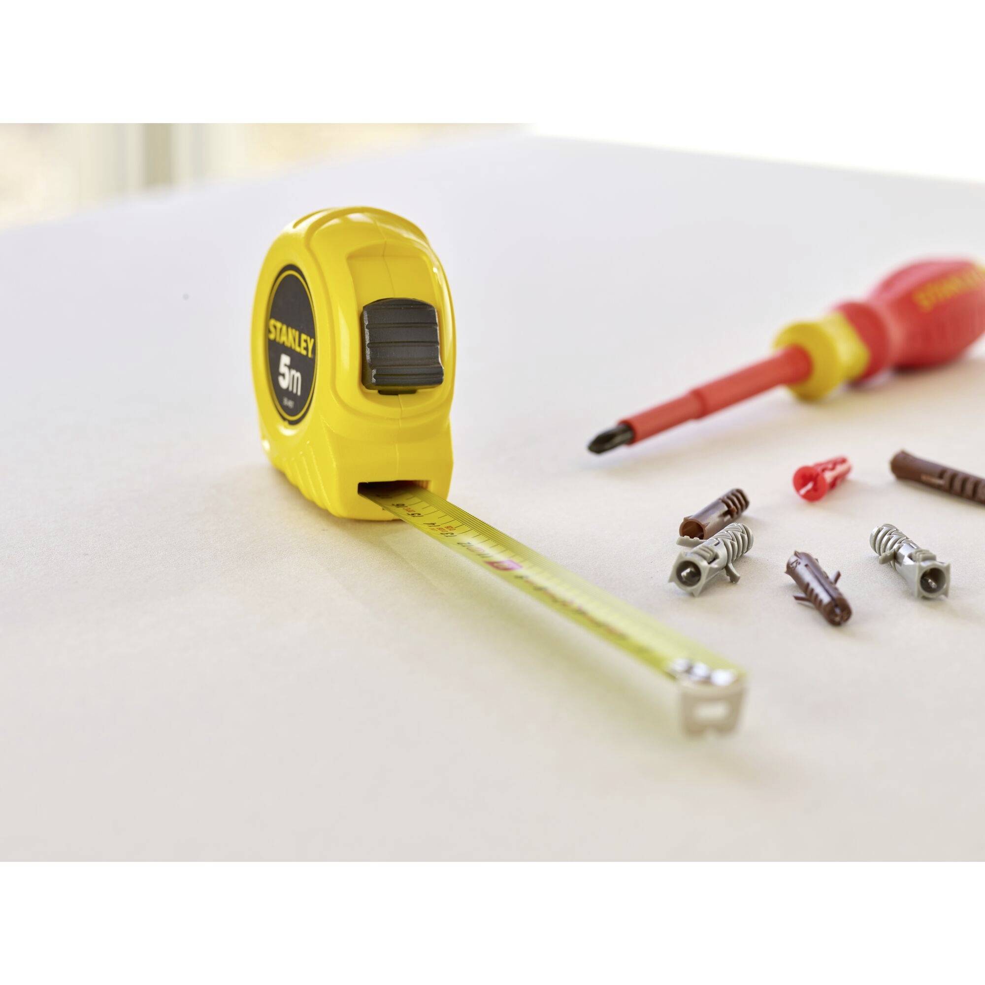 Taschenrollbandmaß L.5m B.19mm mm/cm EG II Ku.Gürtelclip STANLEY