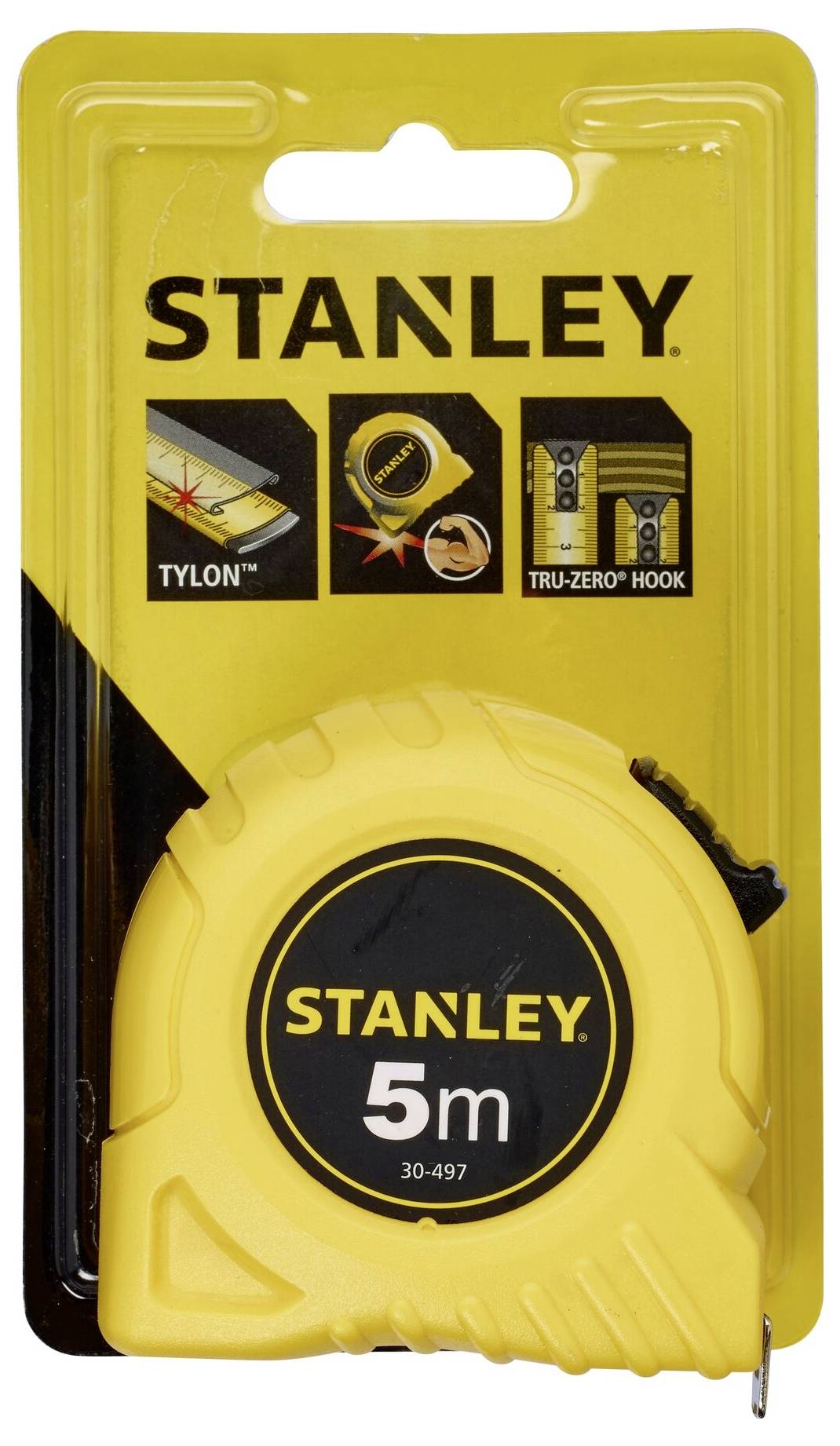 Taschenrollbandmaß L.5m B.19mm mm/cm EG II Ku.Gürtelclip STANLEY