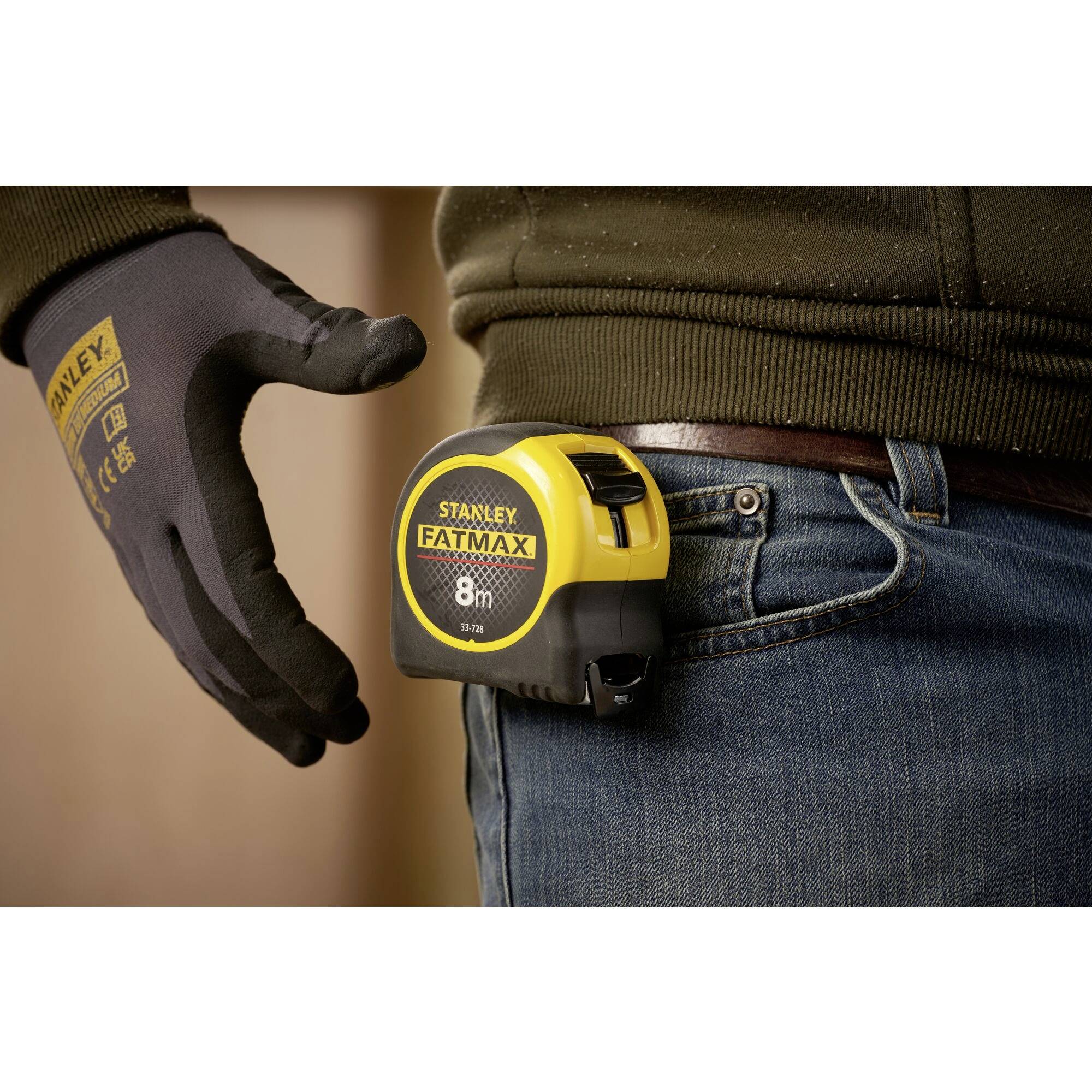 Taschenrollbandmaß FatMax L.8m B.32mm mm/cm EG II Ku.Festst.SB STANLEY
