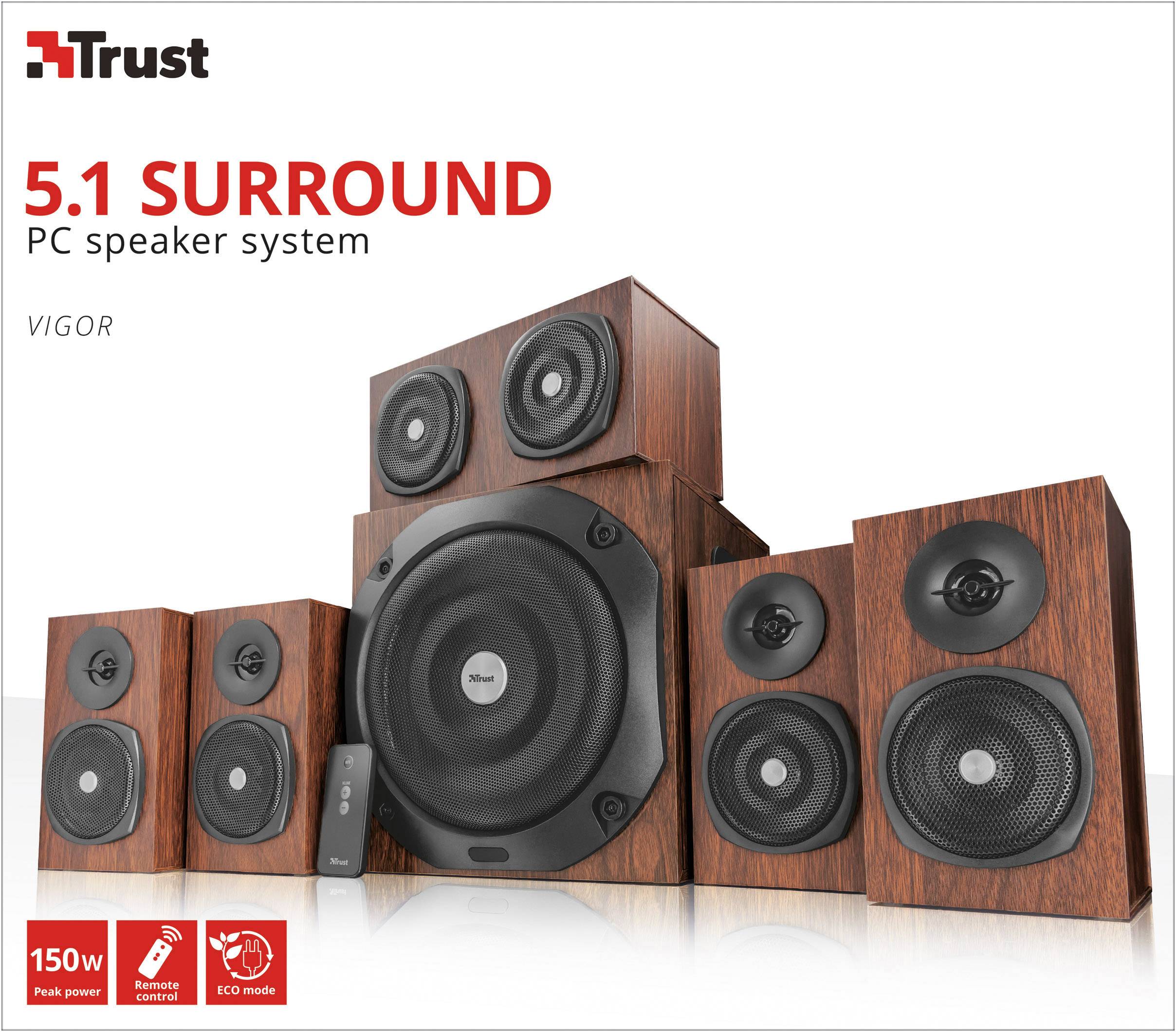 Trust Vigor 5.1 PC Lautsprecher braun