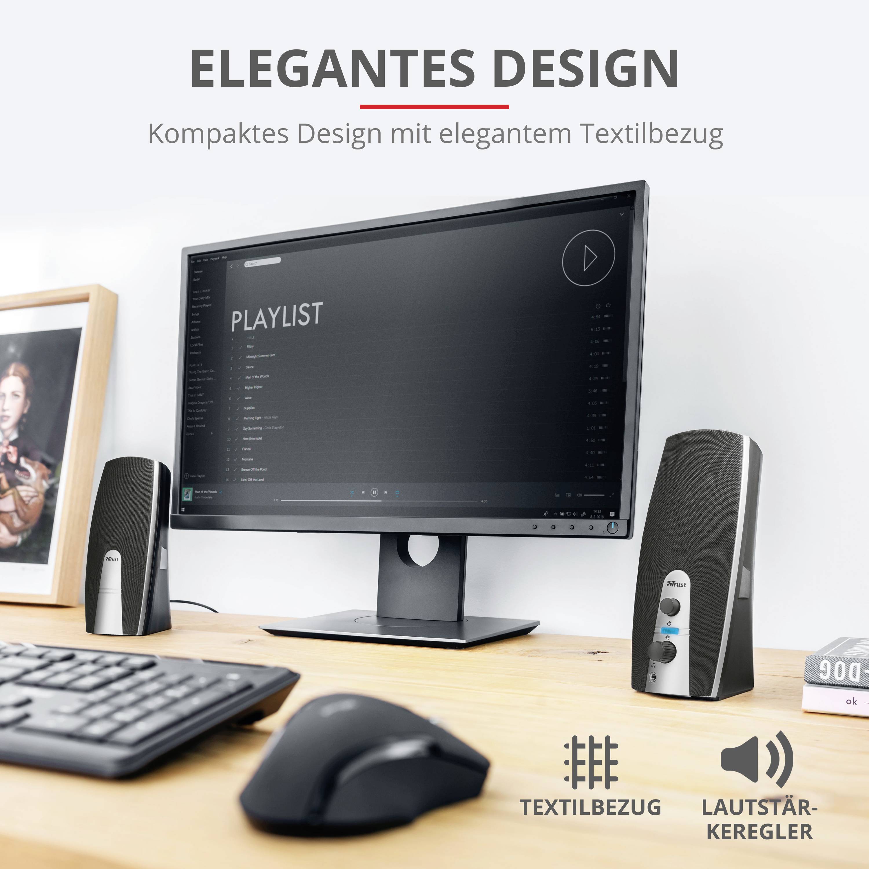 Trust MiLa 2.0 PC-Lautsprecher Kabelgebunden 5 W Schwarz, Silber