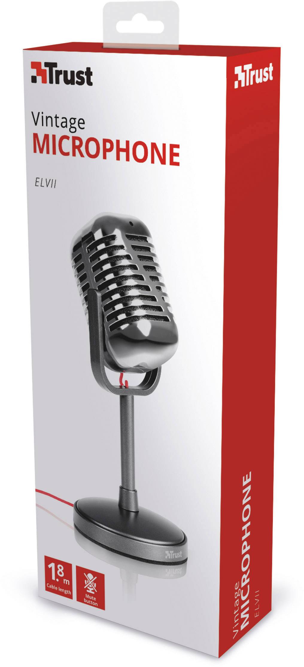 Trust Elvii Vintage PC-Mikrofon Silber Kabelgebunden Standfuß