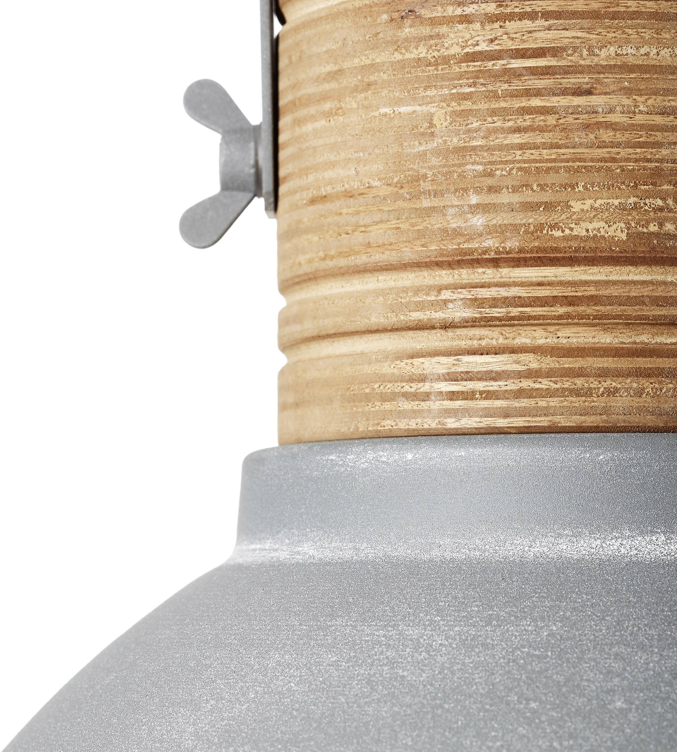 Brilliant Frieda 93630/70 Pendelleuchte LED E27 60 W Beton-Grau, Holz