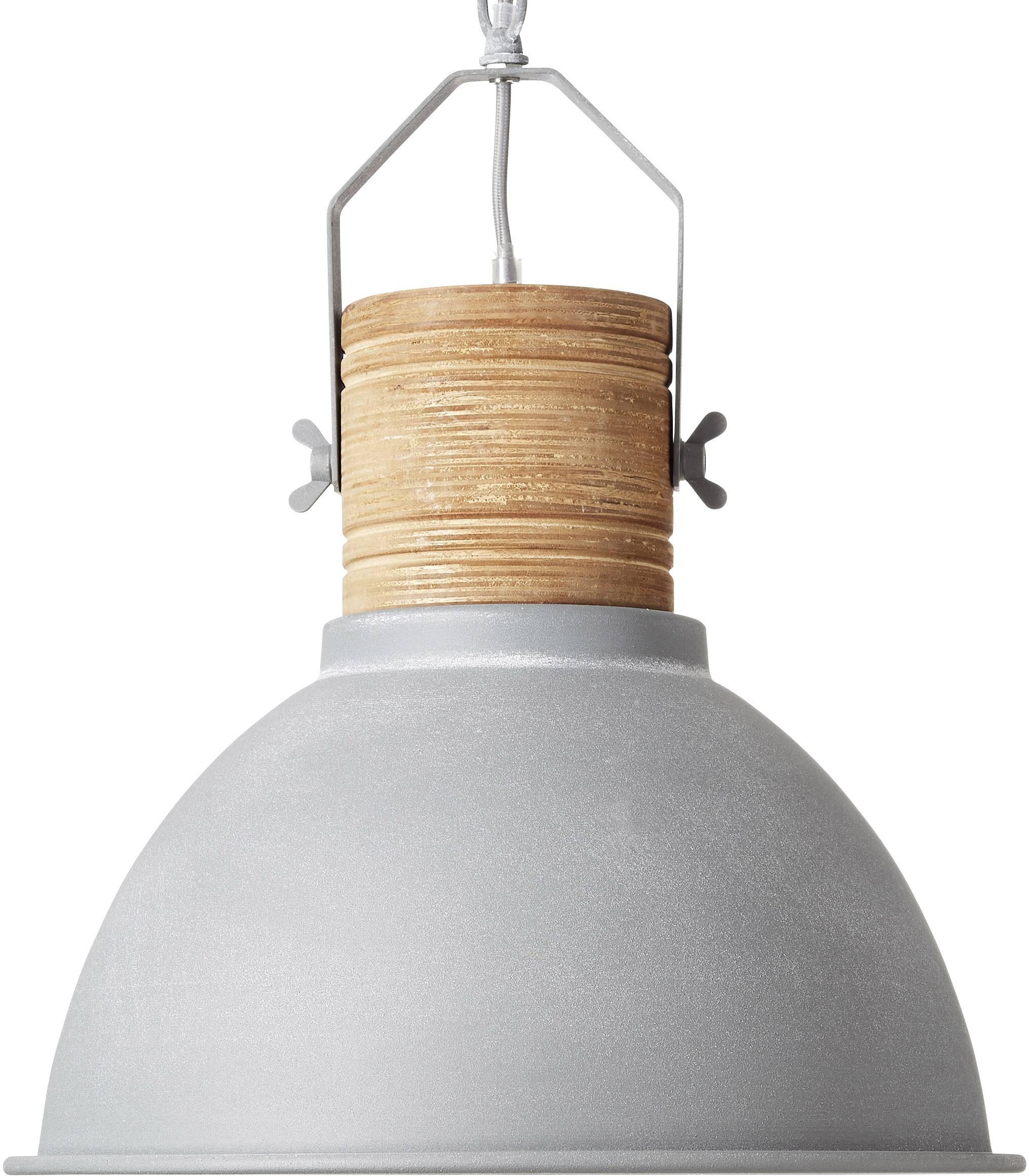 Brilliant Frieda 93630/70 Pendelleuchte LED E27 60 W Beton-Grau, Holz