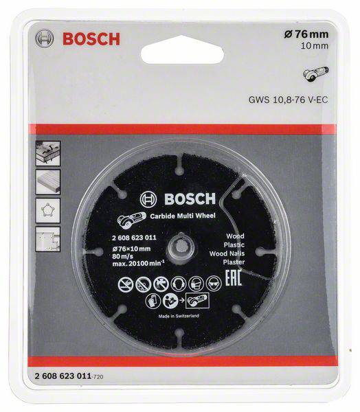 Bosch Accessories GWS 10 2608623011 Trennscheibe gerade 76 mm 1 St. Holz, Kunststoff