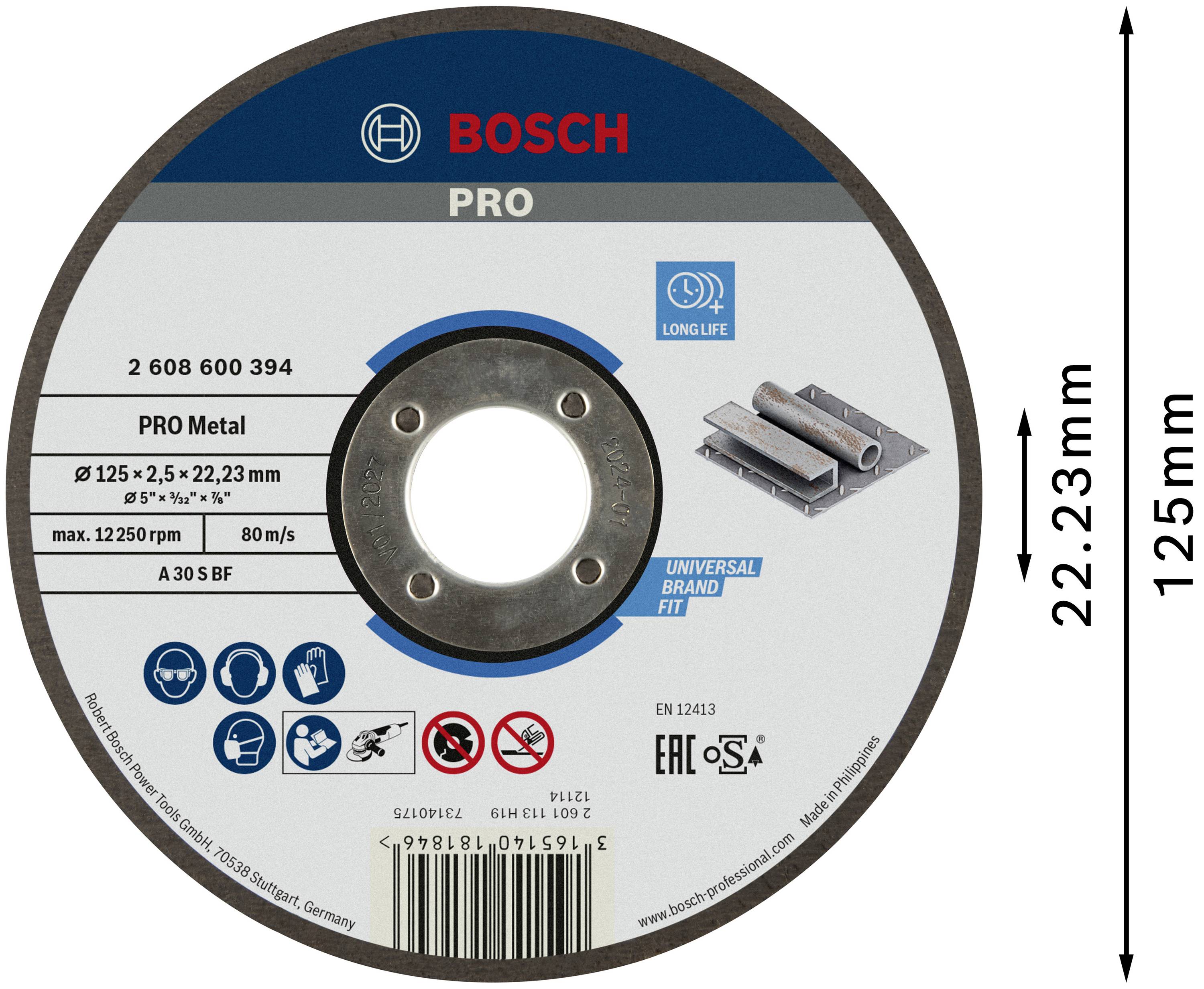 Bosch Accessories A30 S BF 2608600394 Trennscheibe gerade 125 mm 1 St. Metall