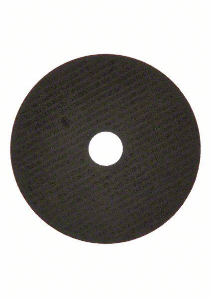 Schwarze Schleifscheibe mit mittigem Loch, vor weißem Hintergrund. Sie wird für das Schleifen von Materialien wie Metall verwendet.