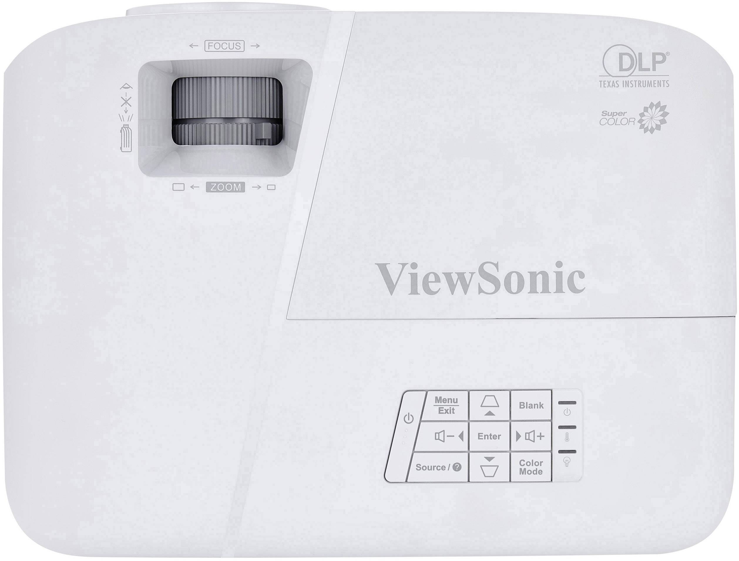 Viewsonic Beamer PA503W DLP 3800 ANSI-Lumen 1280 x 800 WXGA 3D ready, automatische Trapezkorrektur, HD ready, mit Fernbedienung