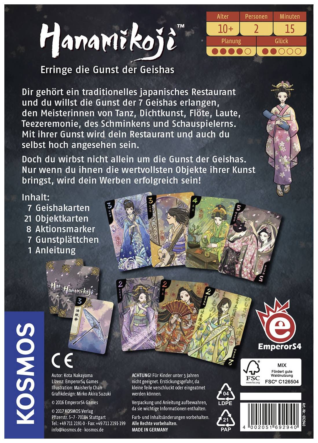 Kosmos 692940 Hanamikoji - Erringe die Gunst Geishas