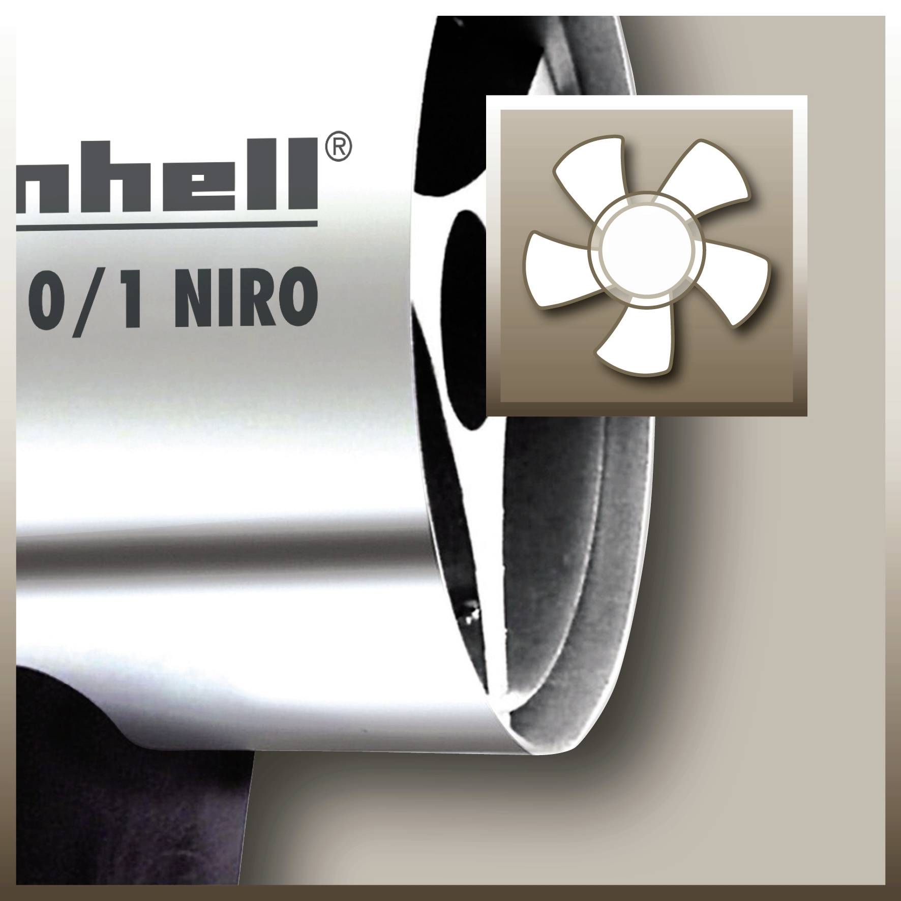 Einhell HGG 110/1 Niro (DE/AT) Heißluftgebläse 10 kW, 30W Silber