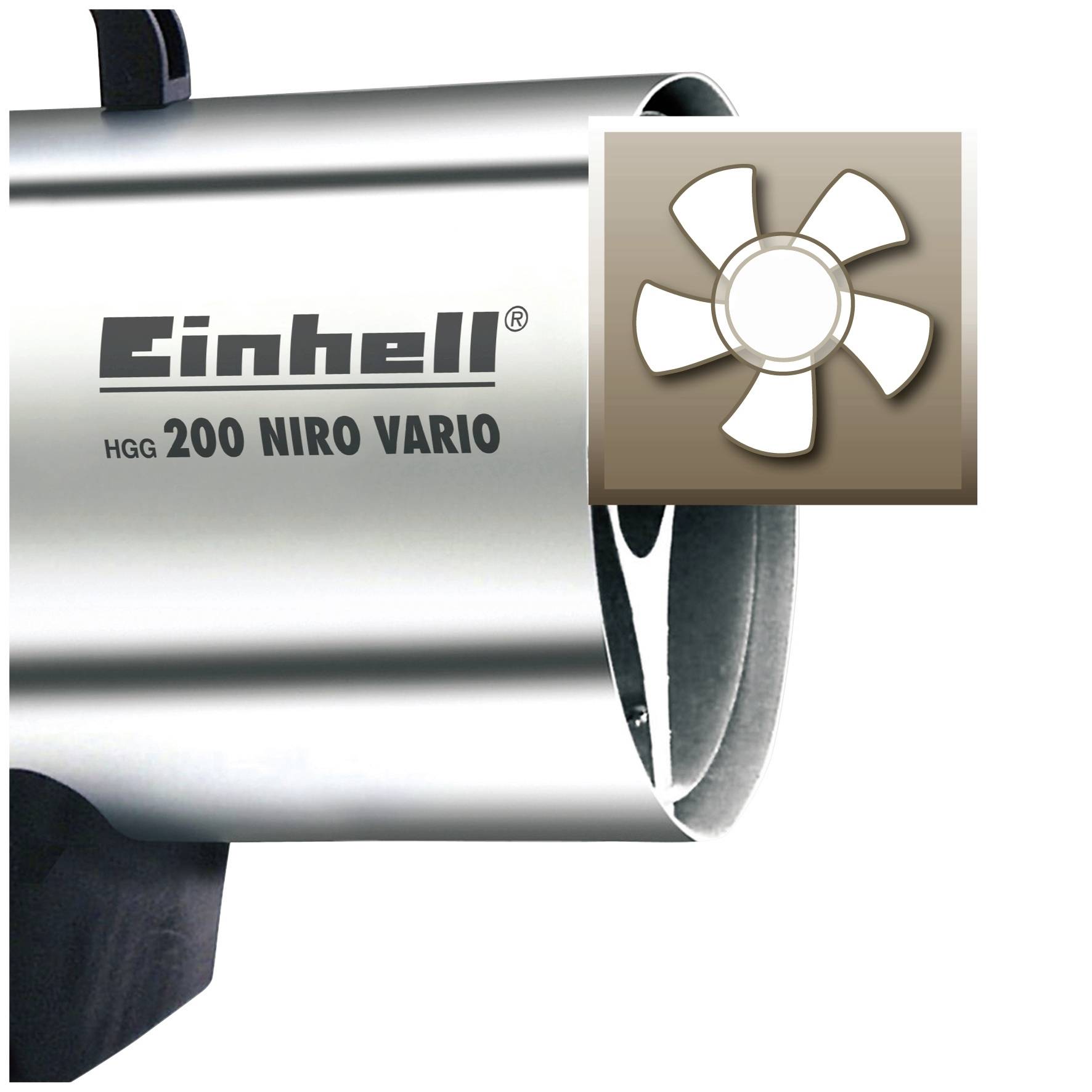 Einhell HGG 200 Niro Vario (DE/AT) Heißluftgebläse 20 kW, 38 W Silber