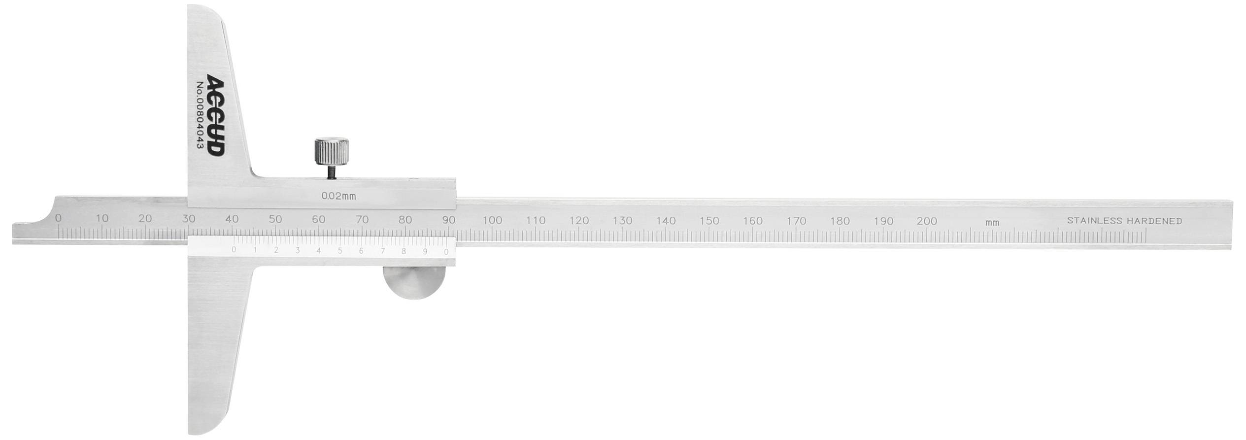 Accud 1601080 Tiefenmessschieber 200mm