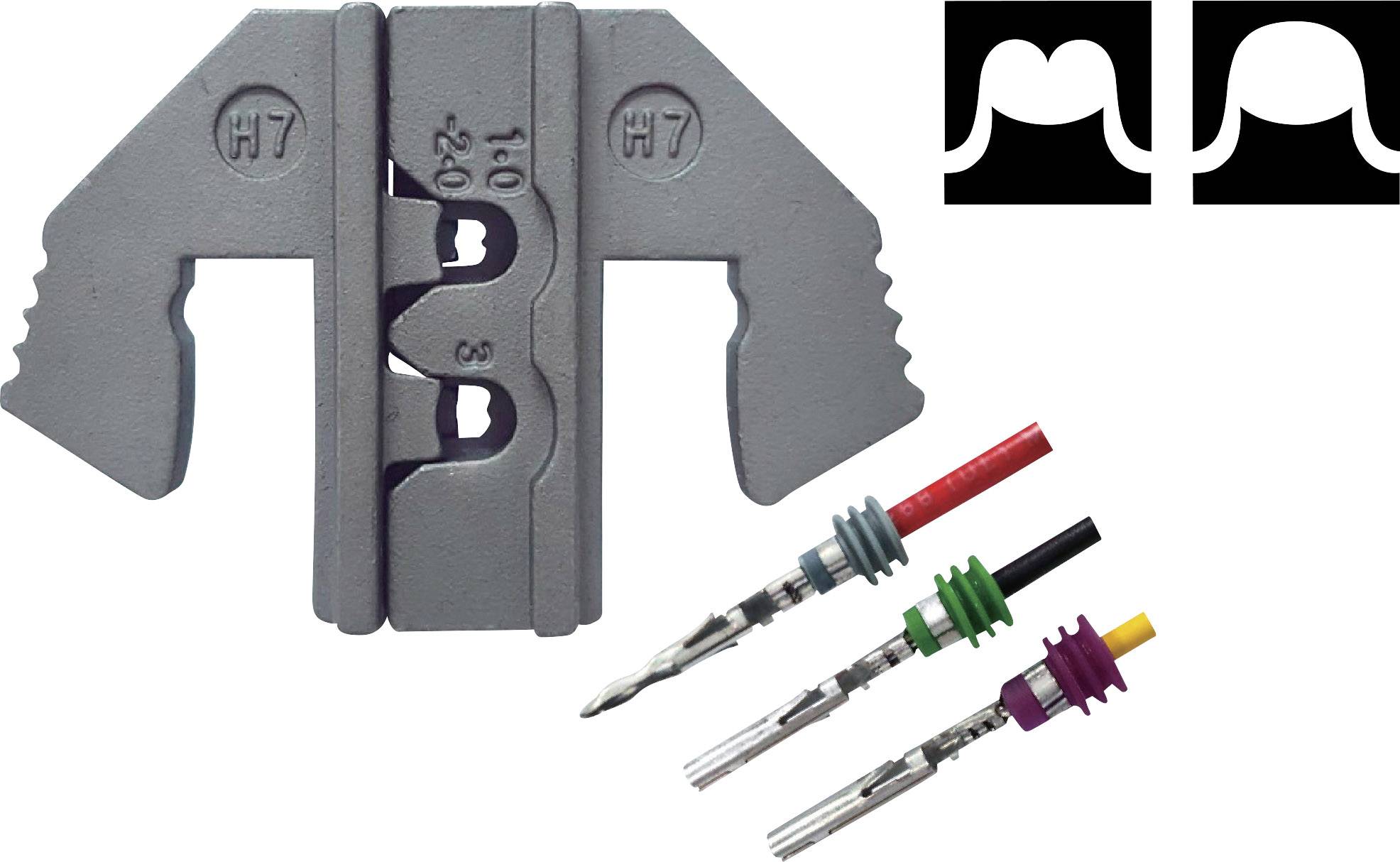 TOOLCRAFT PLE-0H7 Crimp-Einsätze Delphi Weather-Pack Quetschbereich: 1.0 bis 3.0mm² Passend für Marke (Zangen): TOOLCRAFT PZ-500