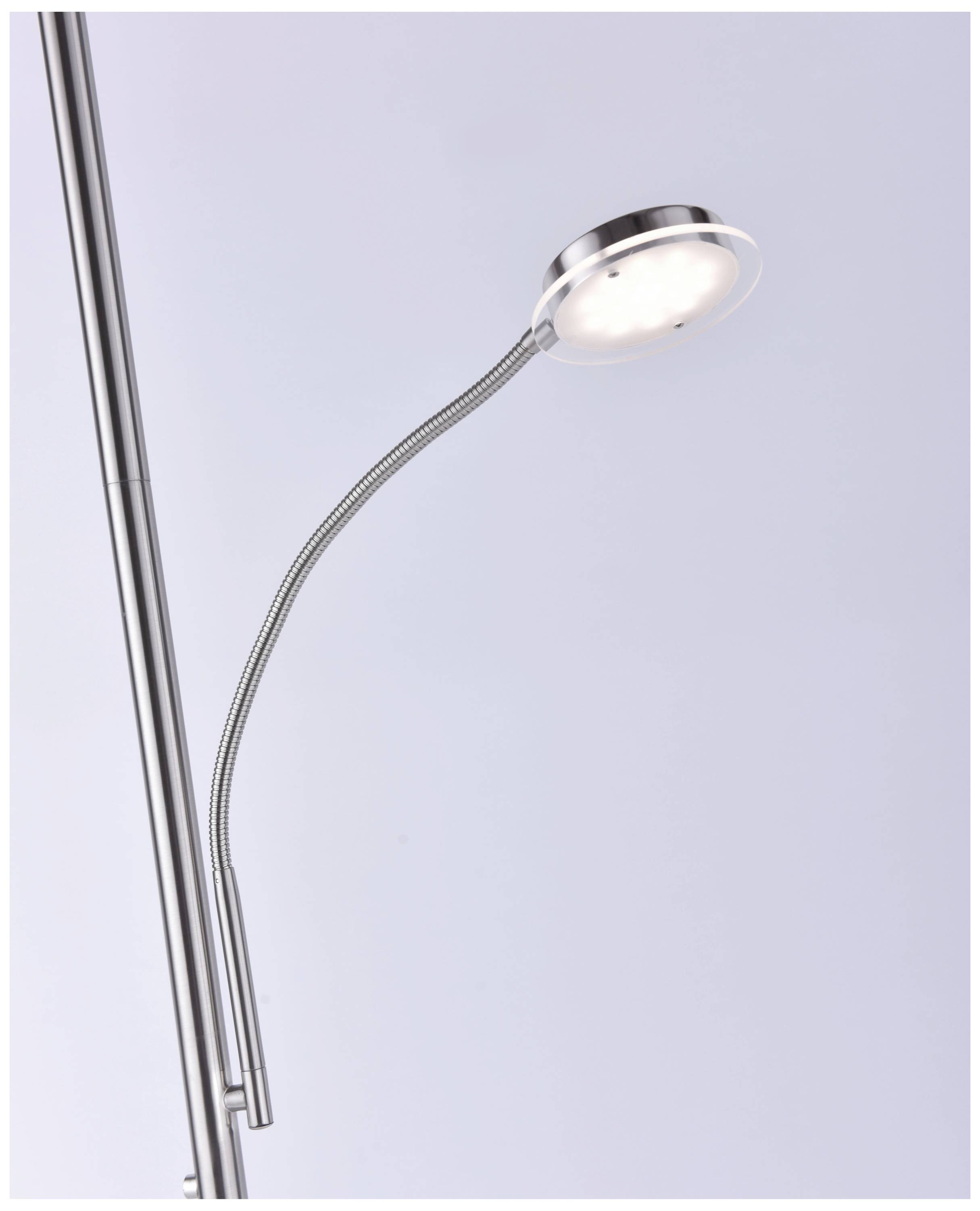 Just Light Hans LED-Deckenfluter mit Leselampe LED 26 W Stahl