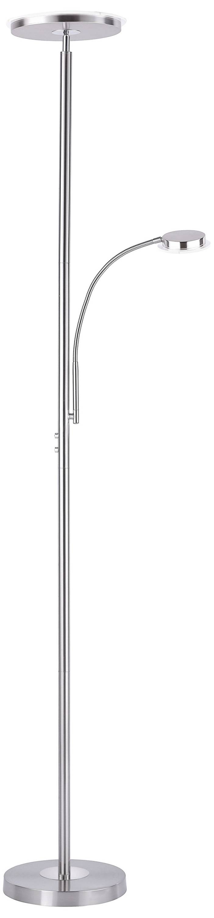 Just Light Hans LED-Deckenfluter mit Leselampe LED 26 W Stahl