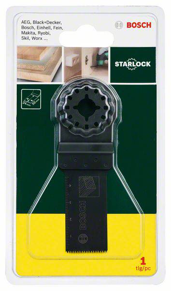 Sägeblatt-Zubehör von Bosch für Multifunktionswerkzeuge. Geeignet für Marken wie Bosch, Makita und mehr. Starlock-Aufnahme.