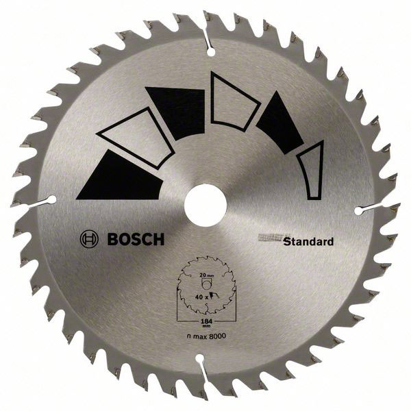 Bosch Accessories Standard 2609256B56 Hartmetall Kreissägeblatt 184 x 20mm Zähneanzahl: 40 1St.