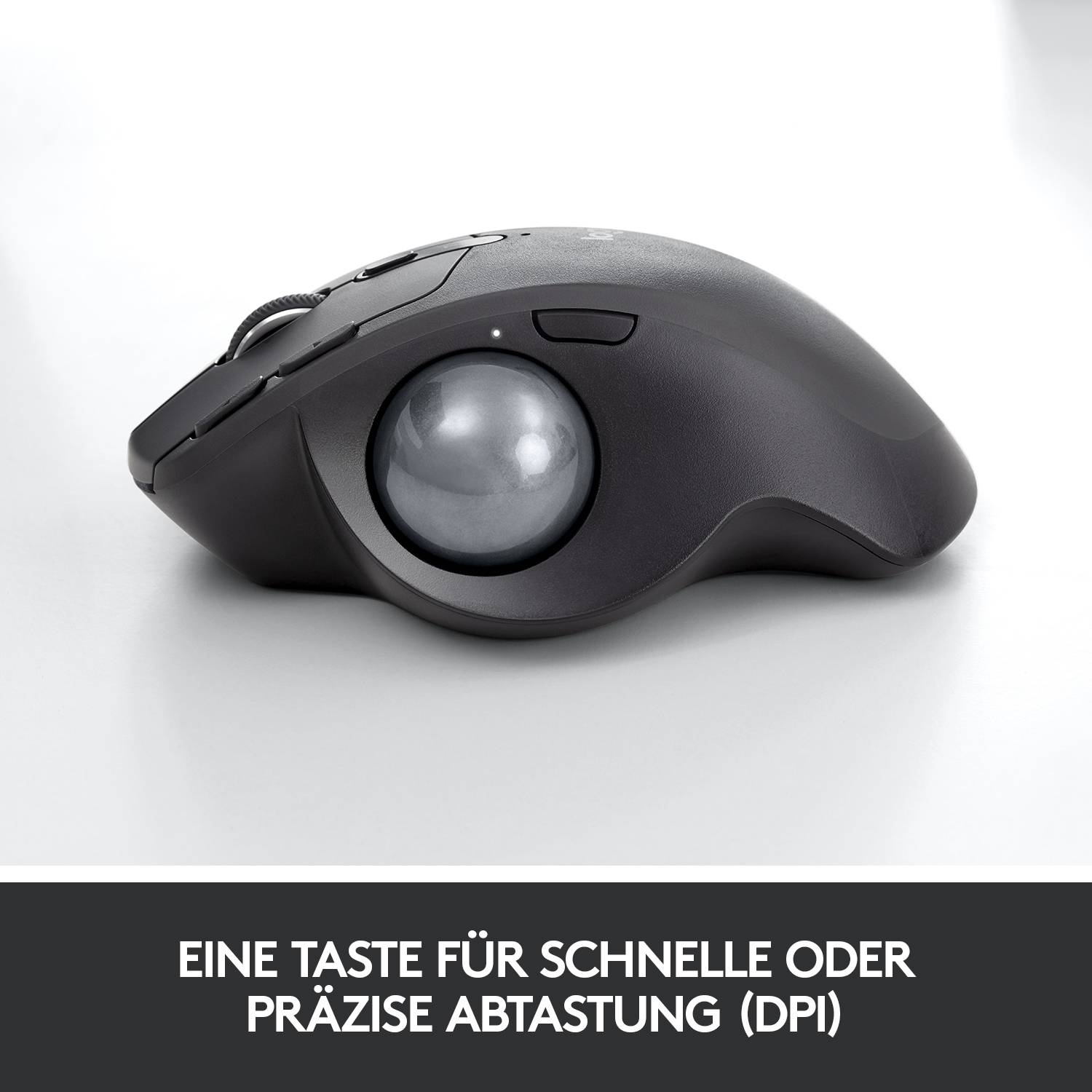 Logitech MX Ergo Trackball Bluetooth®, Funk Optisch Schwarz 8 Tasten 380 dpi Ergonomisch, Integrierter Trackball, Wiederaufladbar