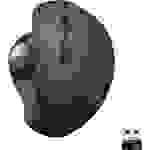 Logitech MX Ergo Trackball Bluetooth®, Funk Optisch Schwarz 8 Tasten 380 dpi Ergonomisch, Integrierter Trackball, Wiederaufladbar