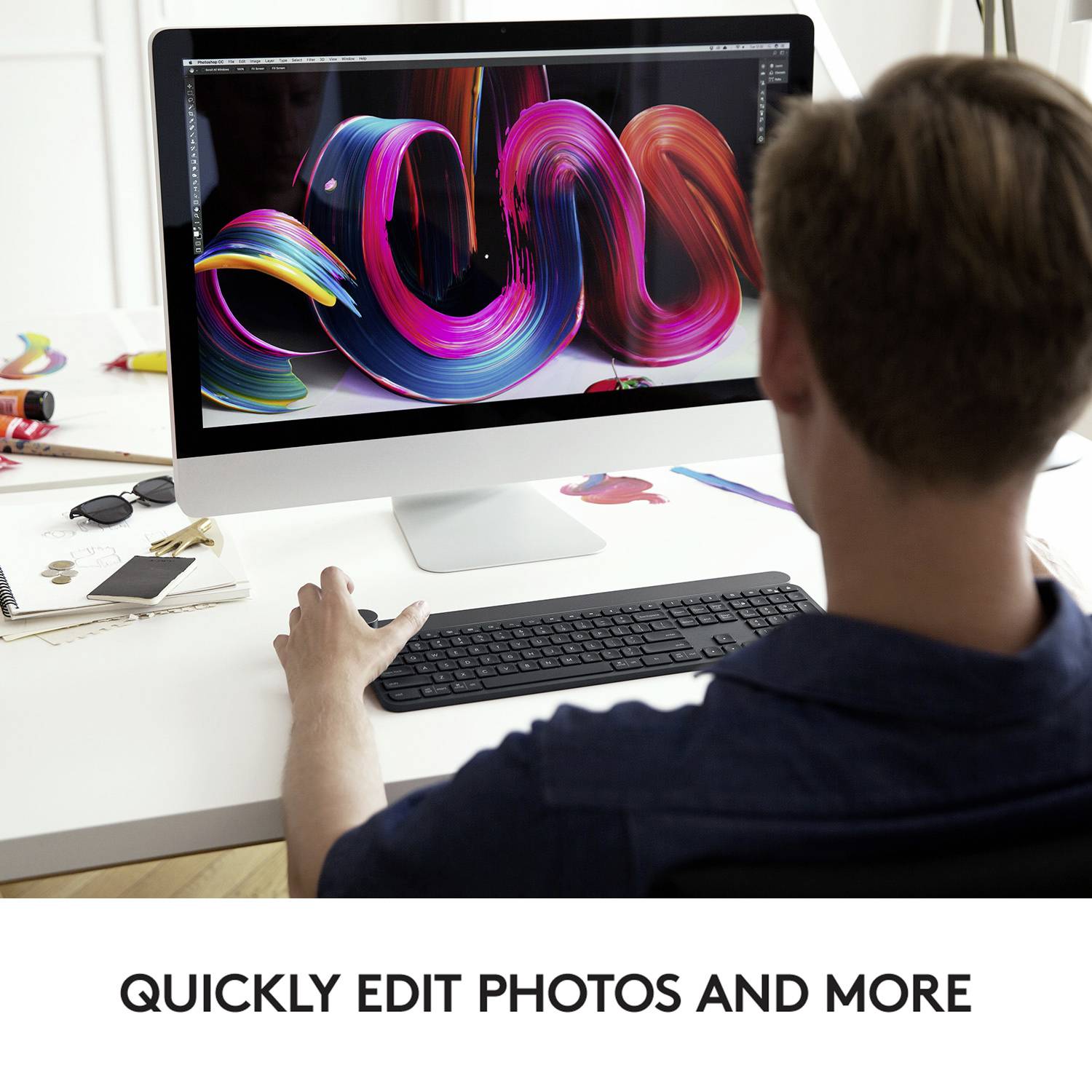 Logitech Craft Advanced USB, Funk, Bluetooth® Tastatur Deutsch, QWERTZ Schwarz Beleuchtet