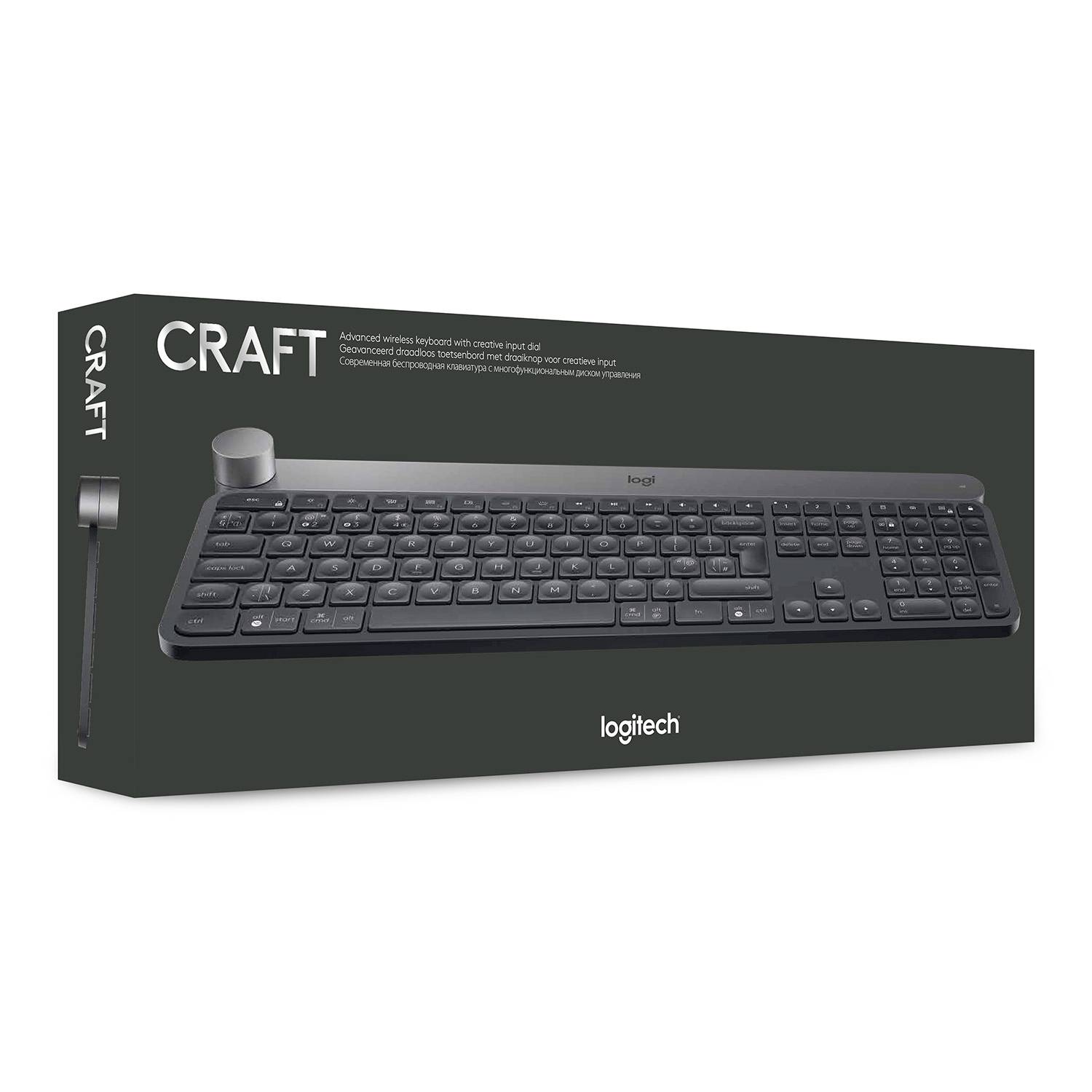 Logitech Craft Advanced USB, Funk, Bluetooth® Tastatur Deutsch, QWERTZ Schwarz Beleuchtet