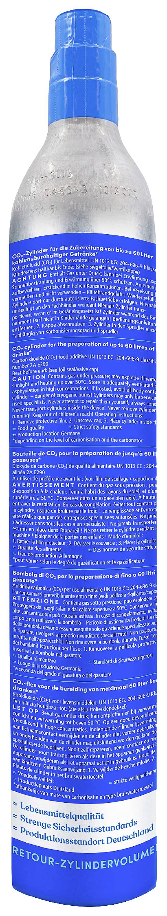 Sodapop CO2 Reserve-Zylinder CO2 Zusatz-Zylinder 60L Metall, Blau