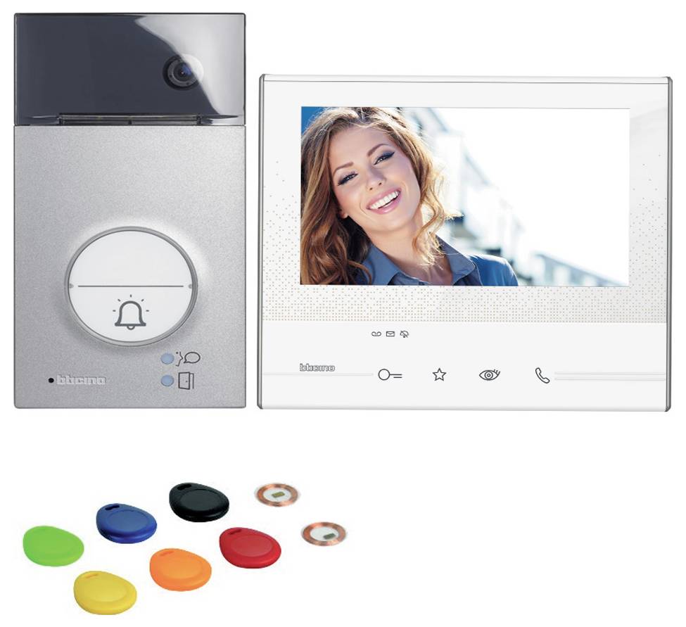 Legrand FLEX VIDEO LINEA3000 + X13E Video-Türsprechanlage 2-Draht, WLAN 2-Drahtübertrager, Netzteil, Komplett-Set 1 Familienhaus