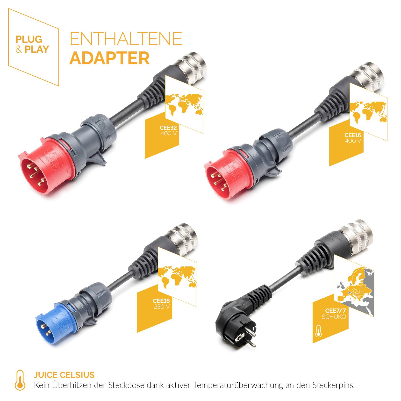 juice technology Juice Booster 2 German Traveller Set Mobile Ladestation Typ 2 Mode 2 32 A Anzahl Anschlüsse 1 22 kW