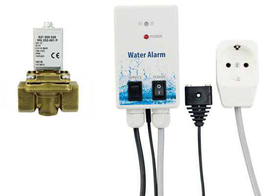 Greisinger 603932 Wassermelder mit Magnet-Absperrventil, mit externem Sensor netzbetrieben