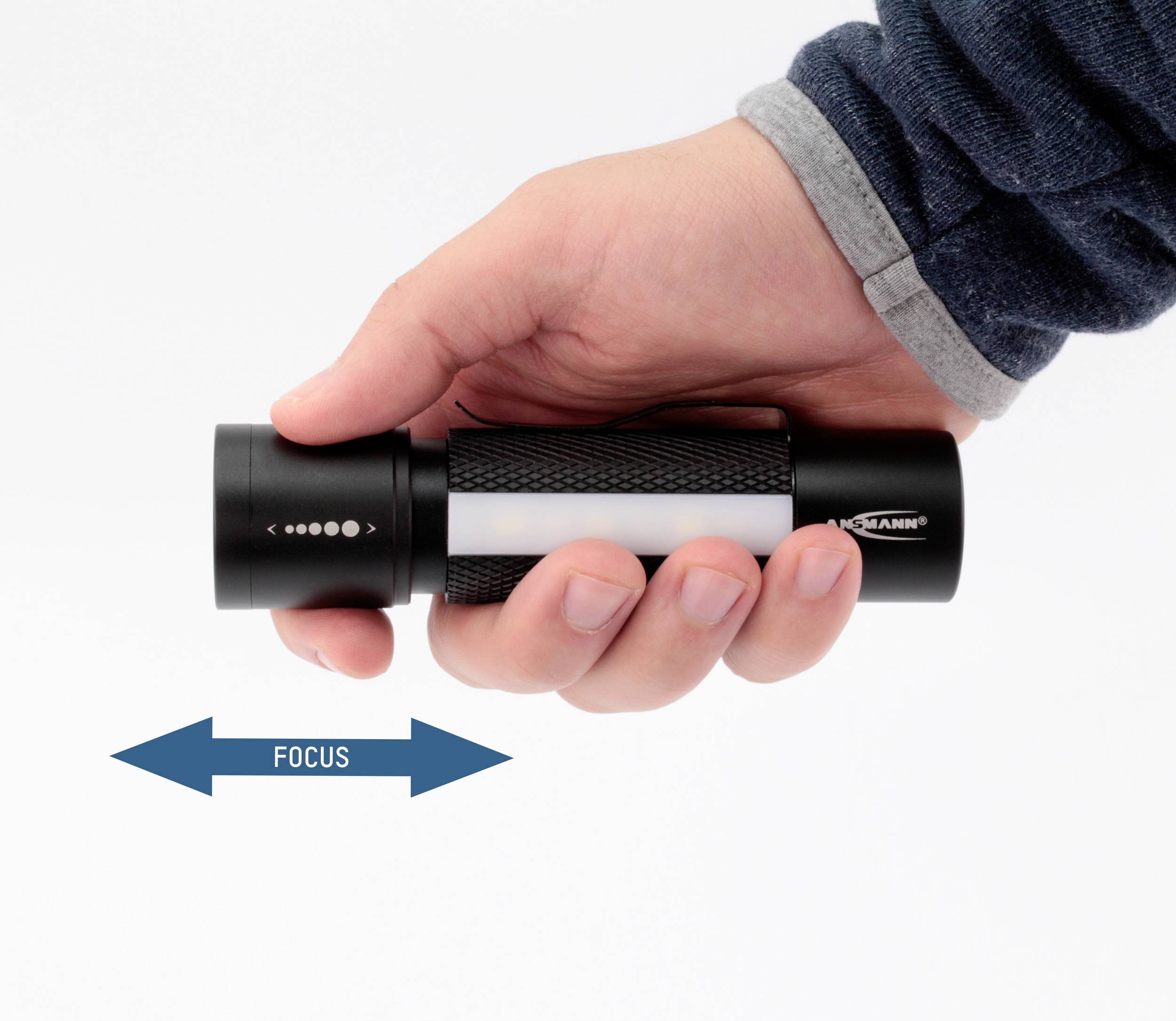 Ansmann Future Multi 3in1 LED Taschenlampe mit Gürtelclip batteriebetrieben 180lm 183g