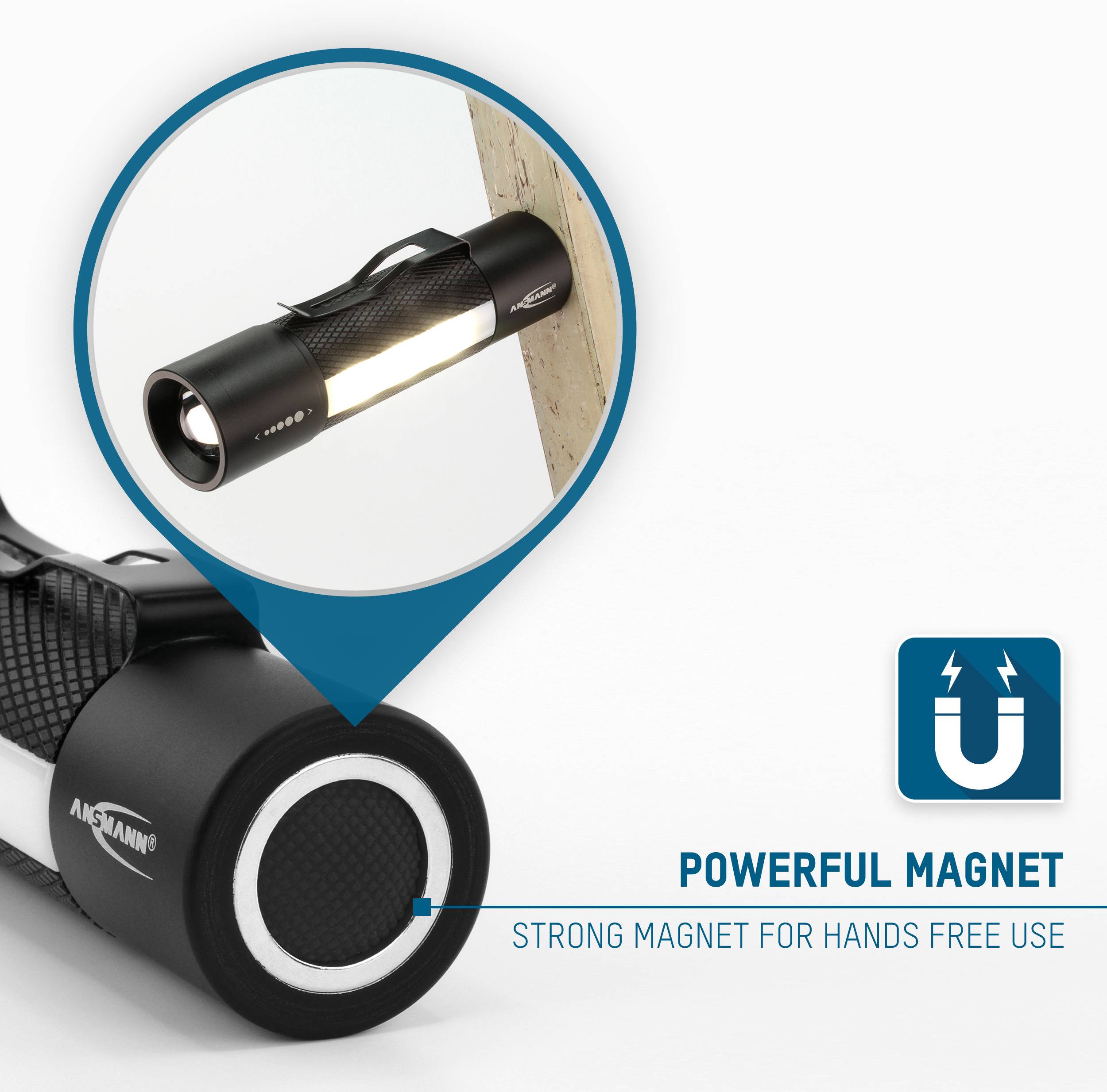 Ansmann Future Multi 3in1 LED Taschenlampe mit Gürtelclip batteriebetrieben 180lm 183g