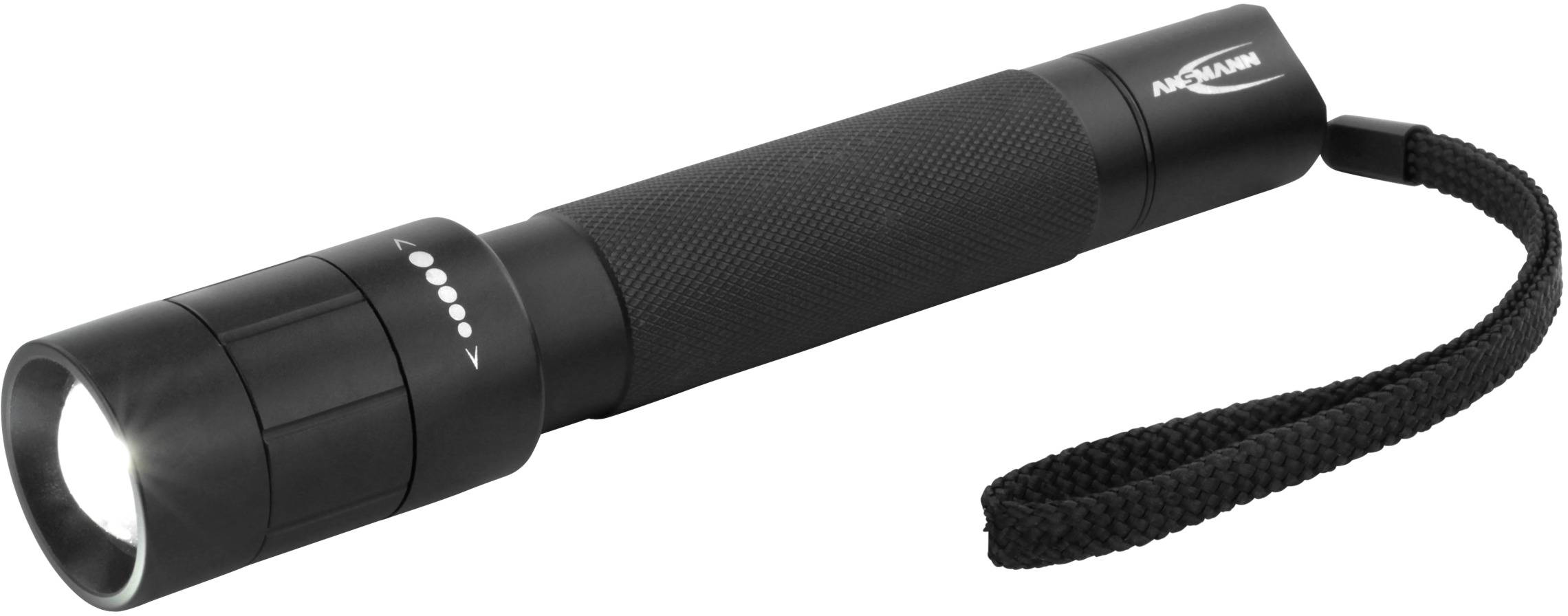 Ansmann LED Taschenlampe mit Gürtelclip, mit Handschlaufe batteriebetrieben 240 lm 174 g