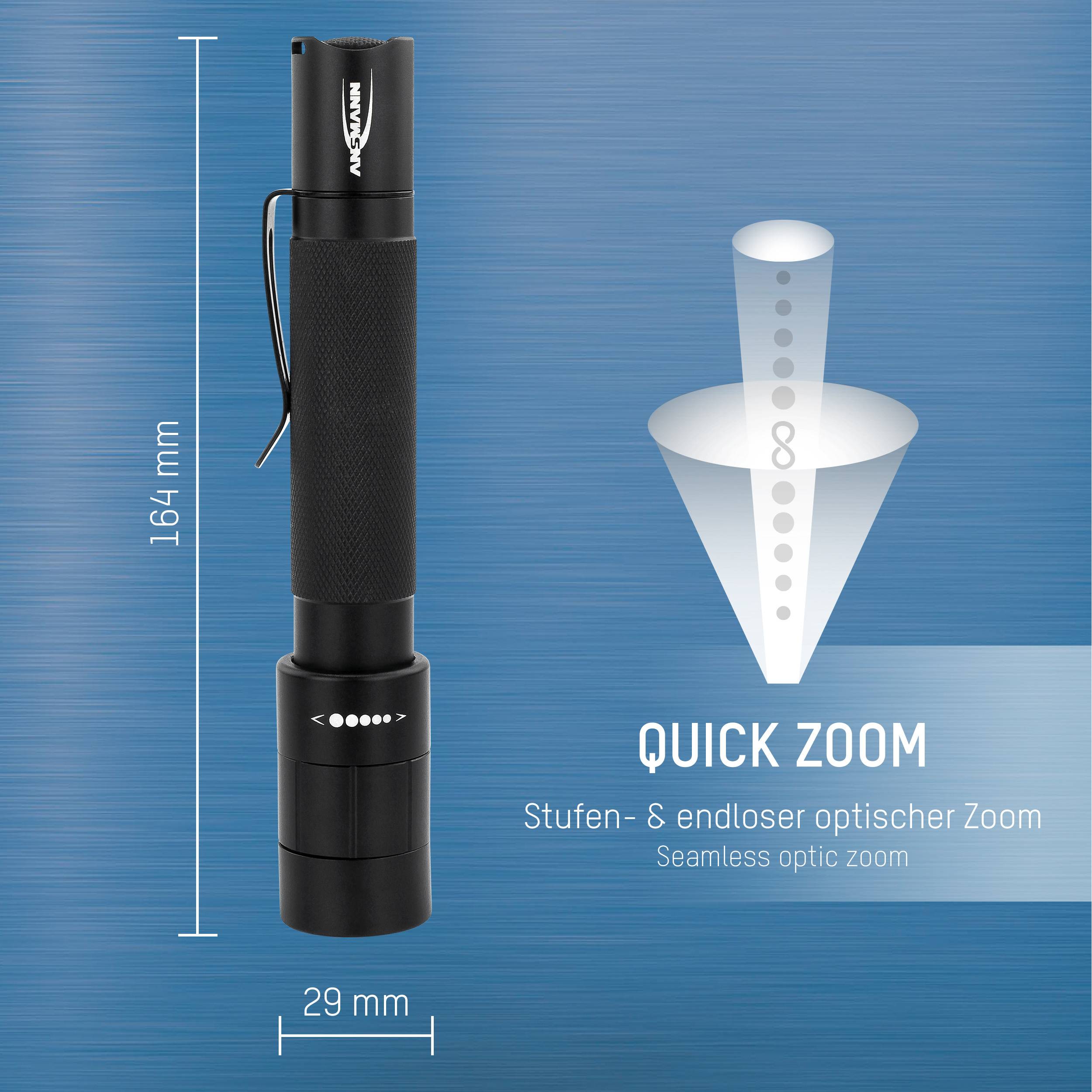 Ansmann M200F LED Taschenlampe mit Gürtelclip, mit Handschlaufe batteriebetrieben 240 lm 174 g