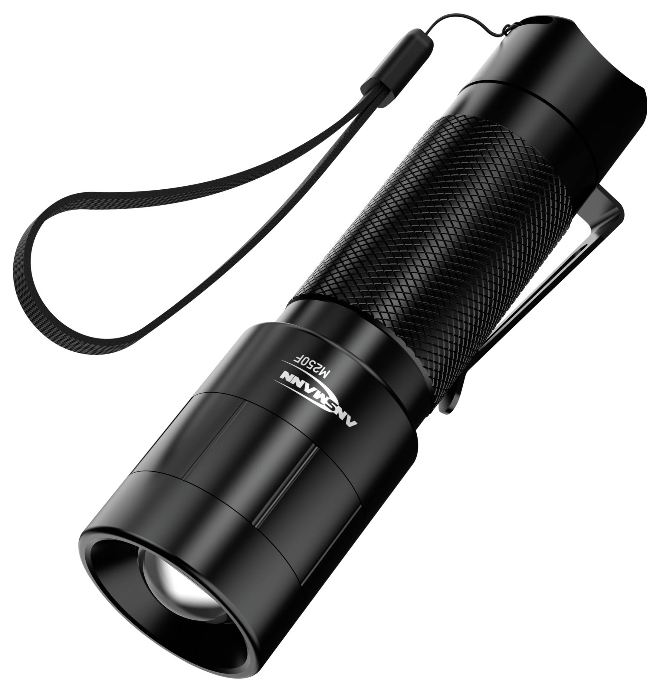 Ansmann M250F LED Taschenlampe mit Gürtelclip, mit Handschlaufe batteriebetrieben 260 lm 157 g