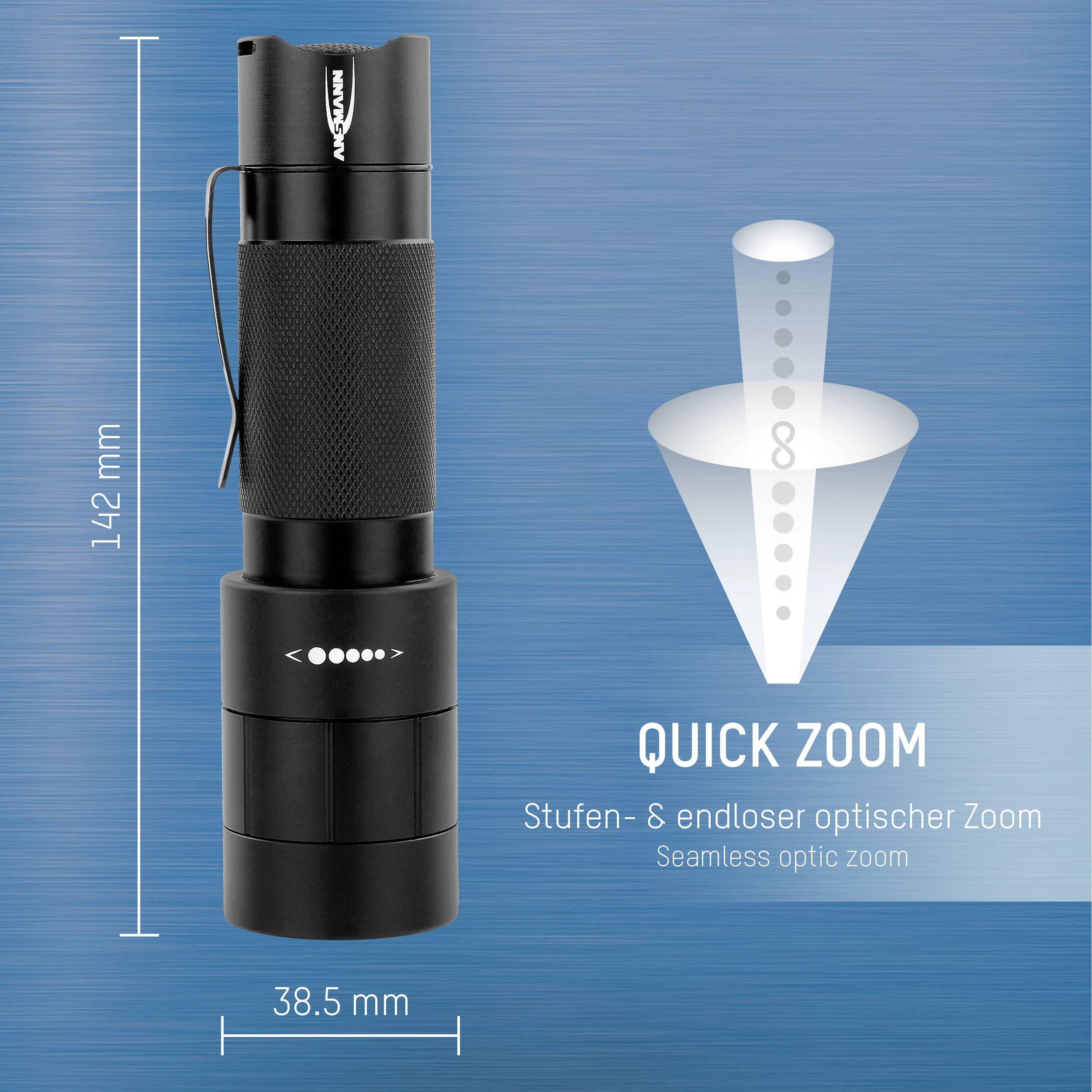 Ansmann M350F LED Taschenlampe mit Gürtelclip batteriebetrieben 320 lm 241 g