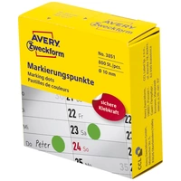 Avery-Zweckform 3851 Markierungspunkte Etiketten Ø 10mm Grün 800 St. Permanent haftend Papier Avery-Zweckform 3851 Markierungspunkte Etiketten Ø 10mm Grün 800 St. Permanent haftend Papier