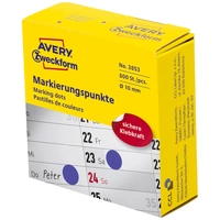 Avery-Zweckform 3853 Markierungspunkte Etiketten Ø 10mm Blau 800 St. Permanent haftend Papier Avery-Zweckform 3853 Markierungspunkte Etiketten Ø 10mm Blau 800 St. Permanent haftend Papier