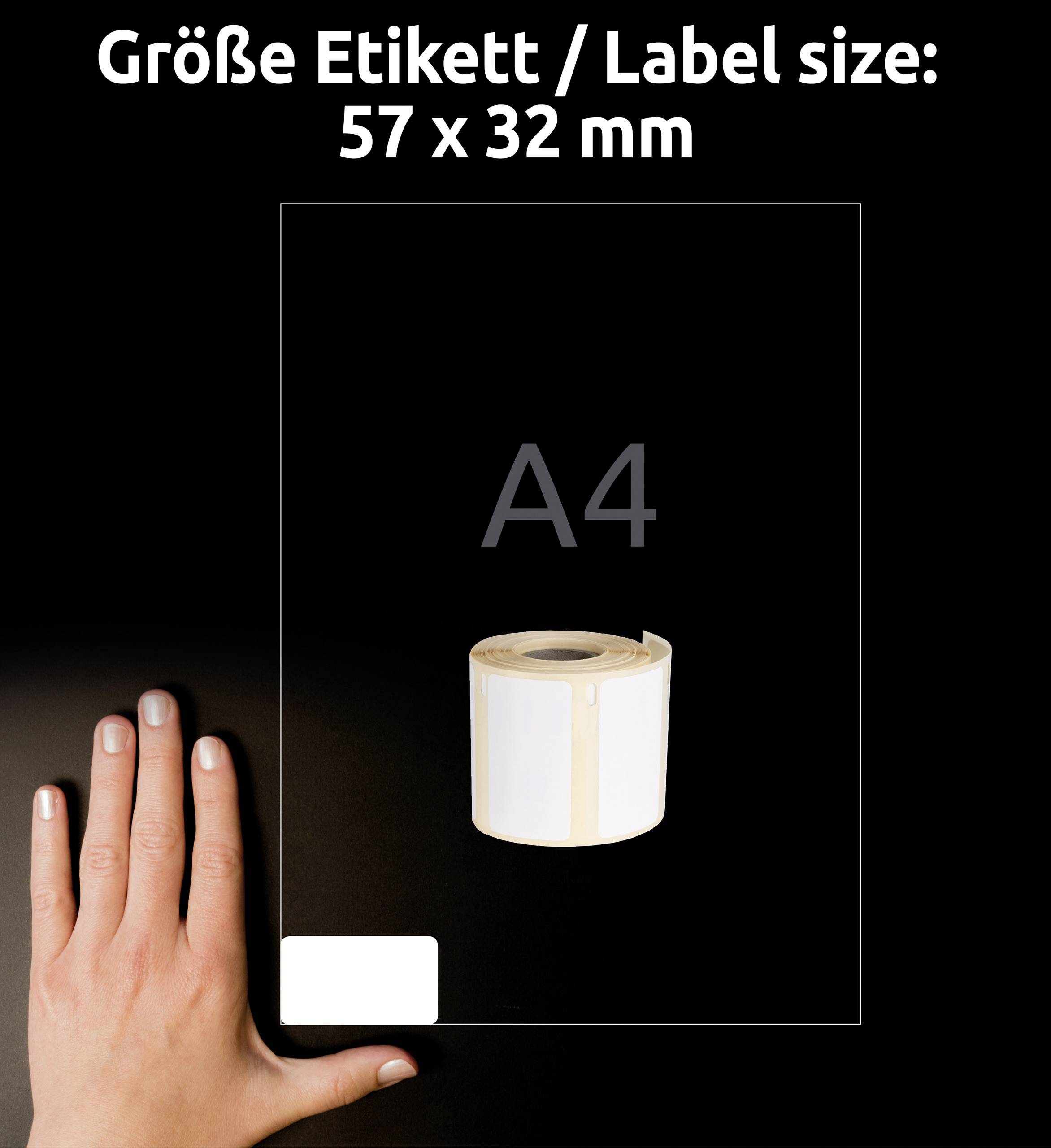 Avery-Zweckform Etiketten Rolle Kompatibel ersetzt DYMO 1933084 57 x 32mm Folie Weiß 400 St. Permanent haftend