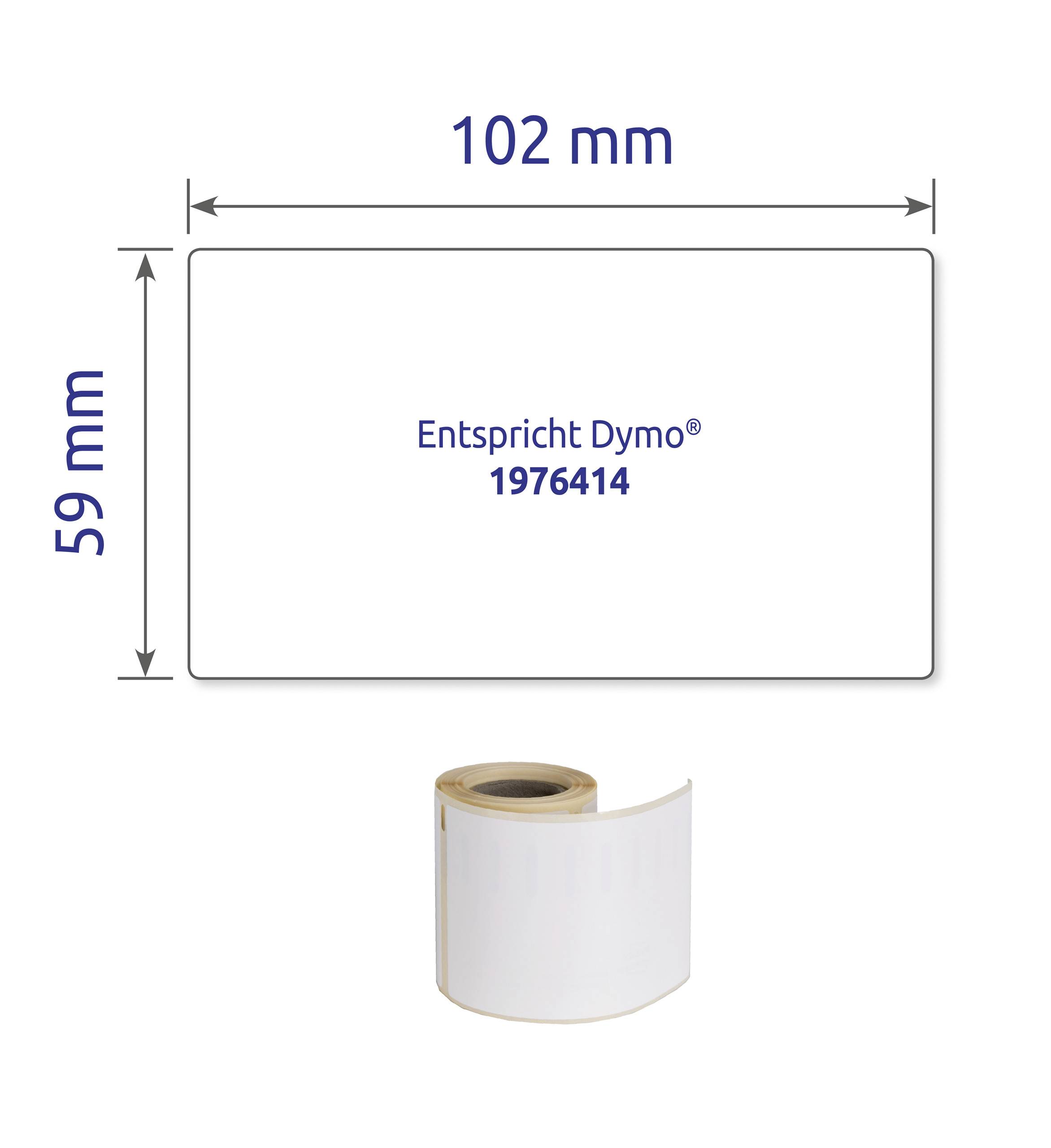 Avery-Zweckform Etiketten Rolle Kompatibel ersetzt DYMO 1976414 59 x 102mm Folie Weiß 50 St. Permanent haftend